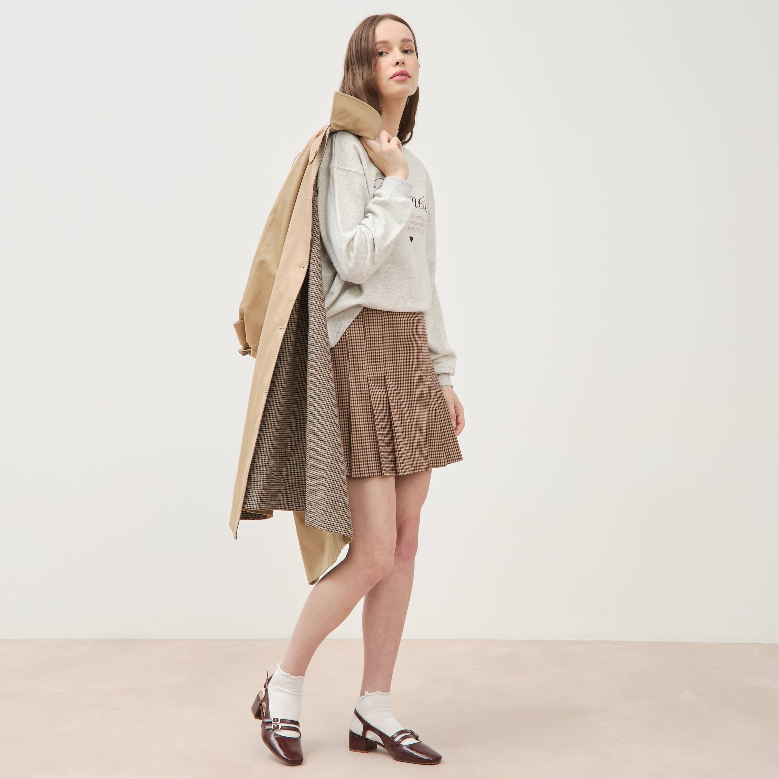 Mini-jupe doubl&eacute;e ficelle femme