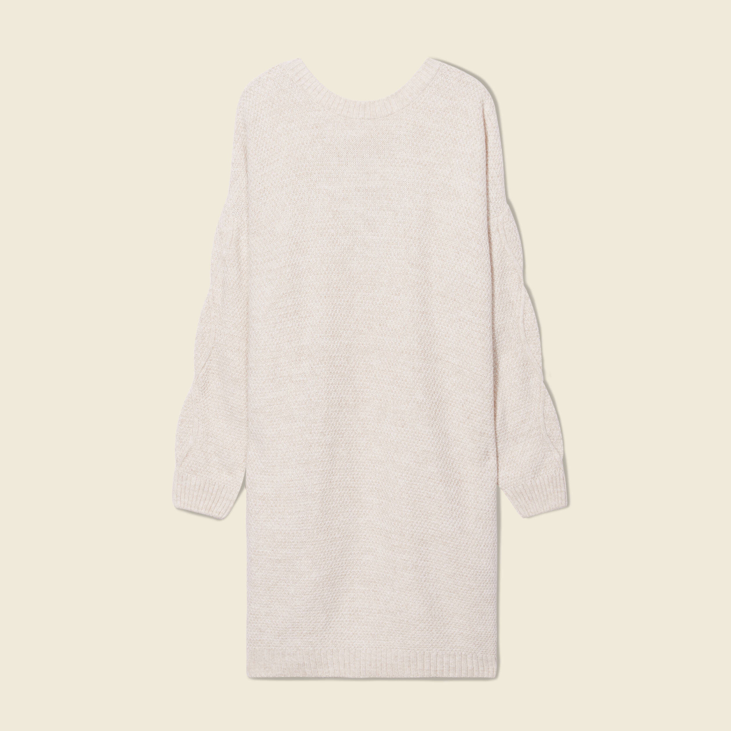 robe pull droite torsades creme femme Robe pull droite torsades creme femme