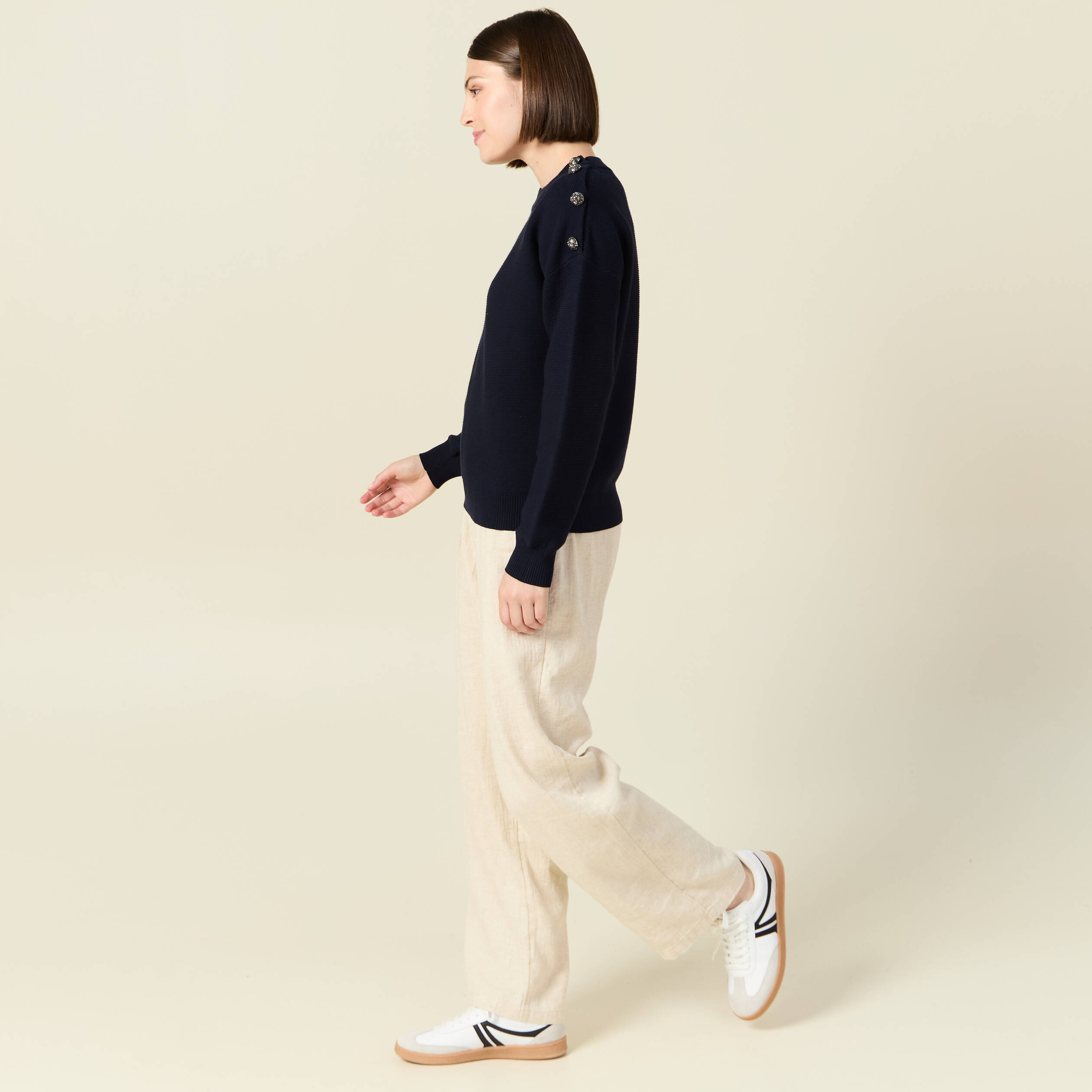 pull eco responsable bleu marine femme Pull éco-responsable bleu marine femme