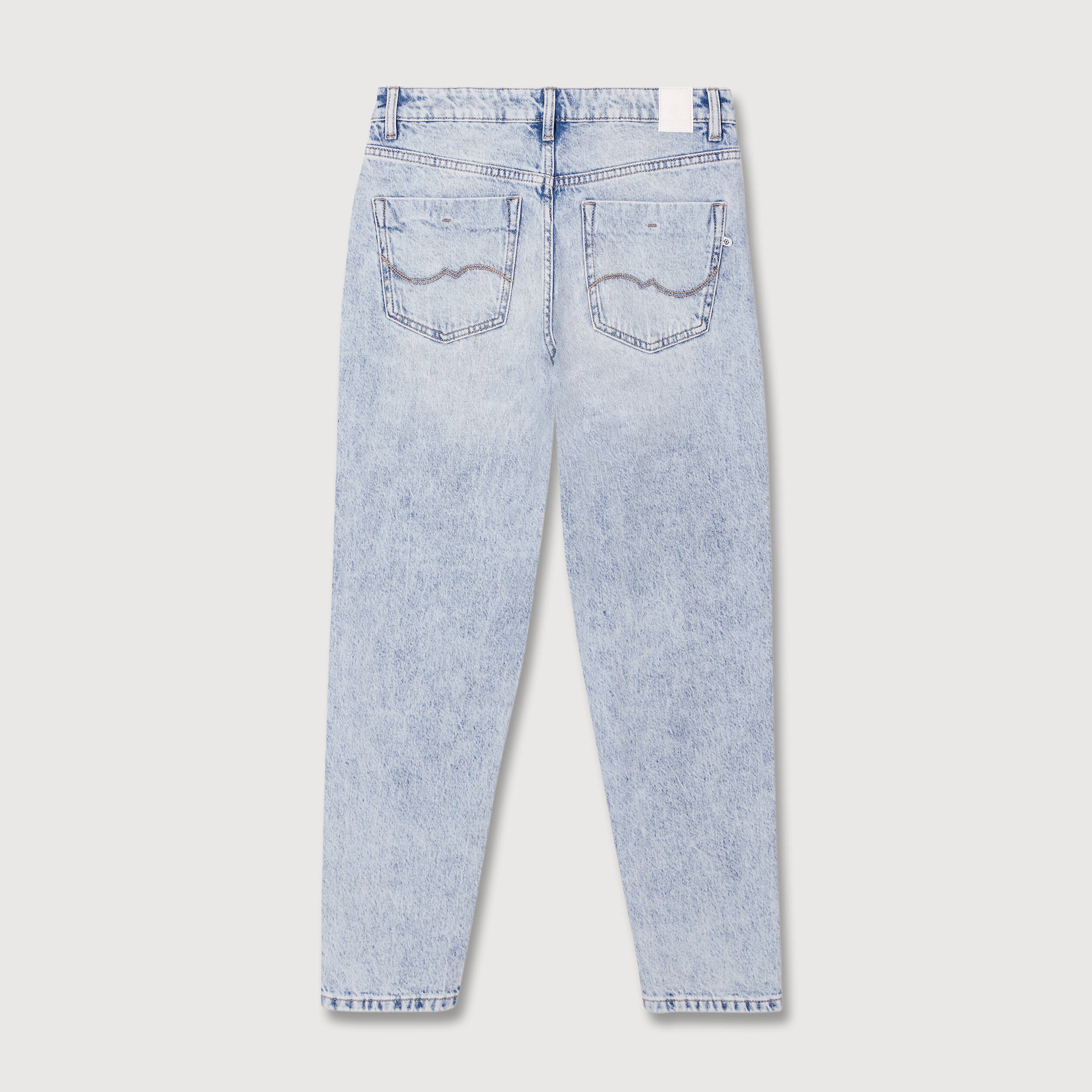 Jeans mom 7/8&egrave;me denim snow bleu femme