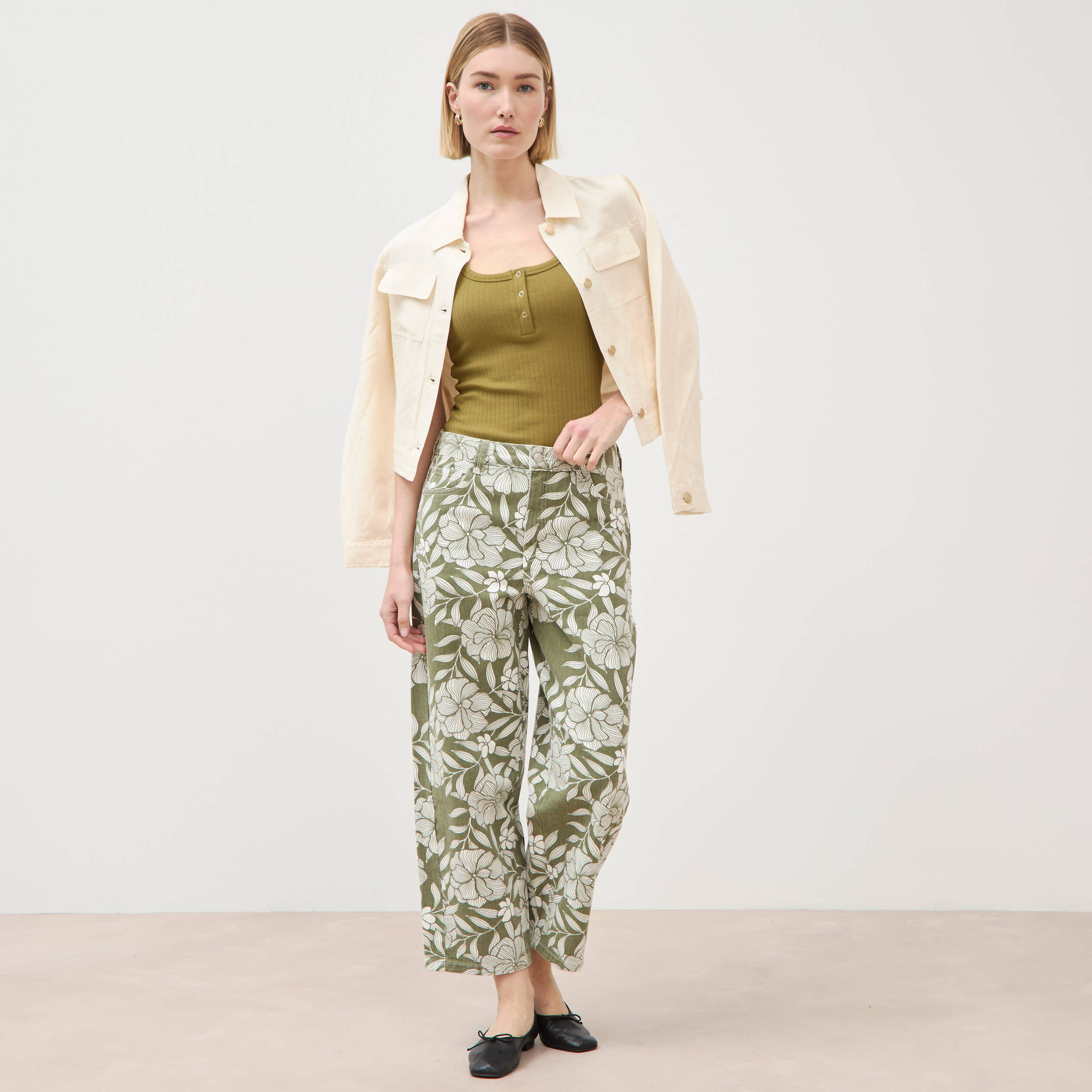 D&eacute;bardeur sans manches vert kaki femme