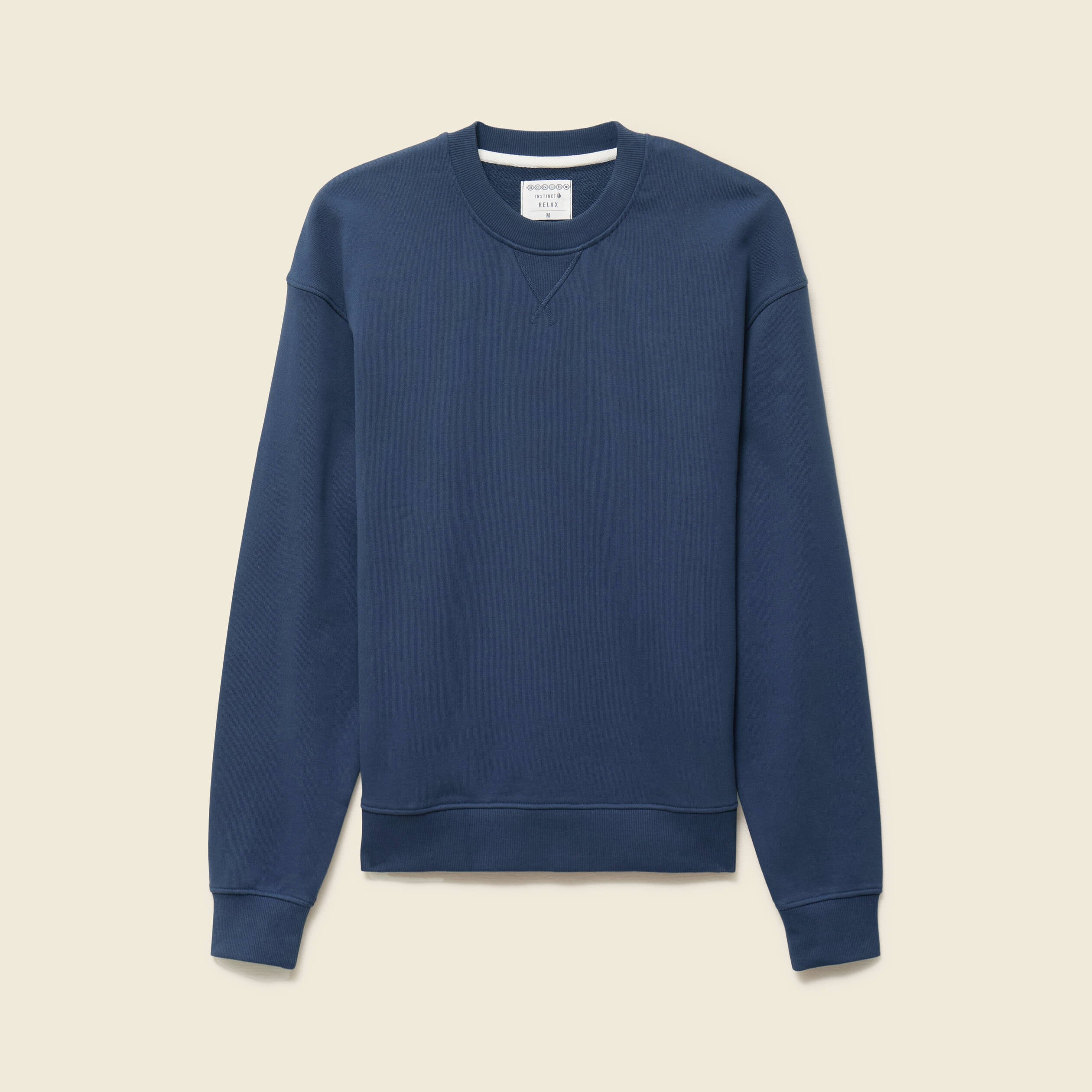 Sweat manches longues en coton bleu marine homme