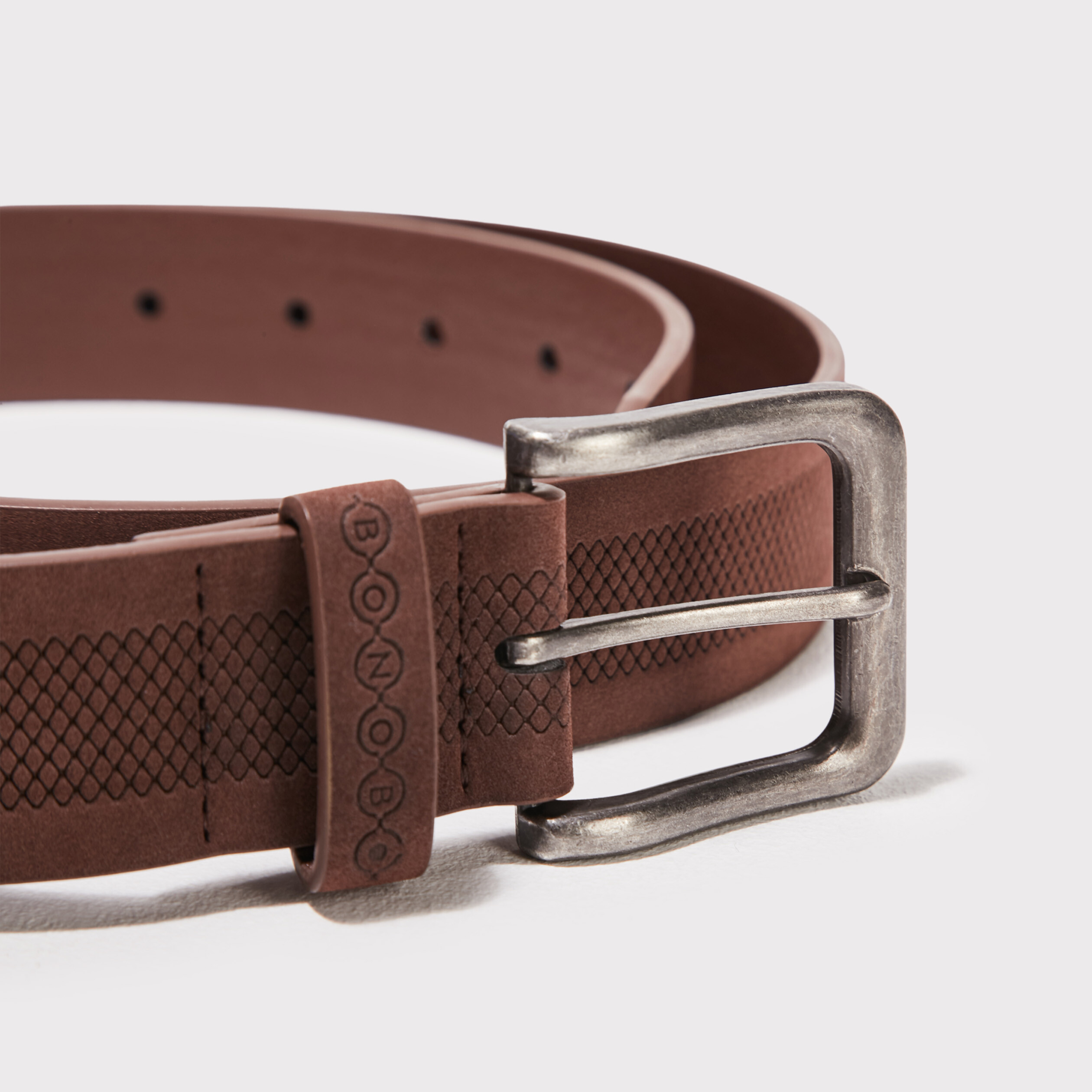 ceinture embossee marron fonce homme Ceinture embossée marron foncé homme