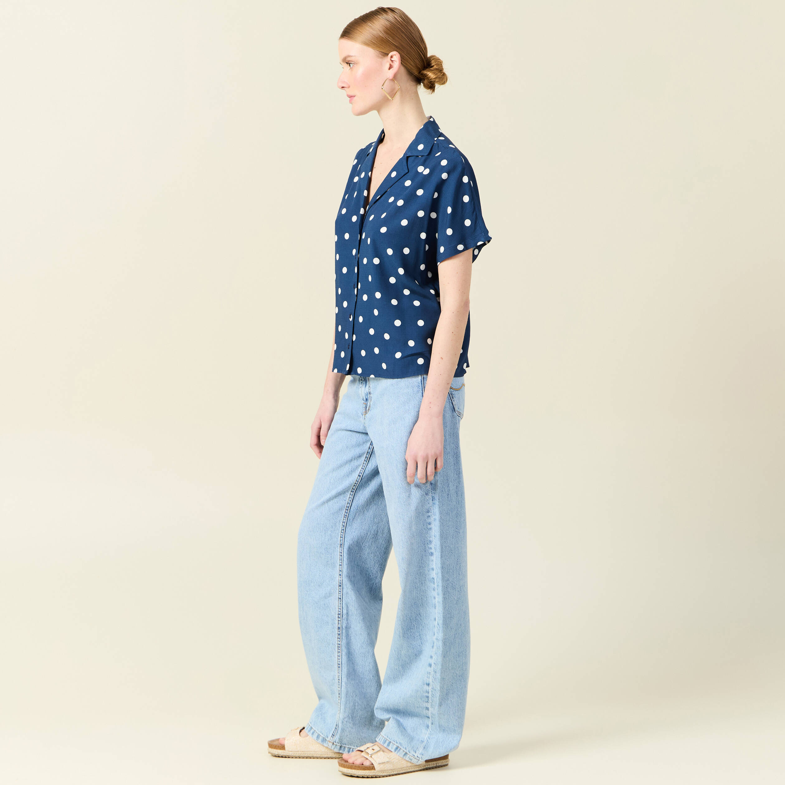 chemise manches courtes bleu marine femme Chemise manches courtes bleu marine femme