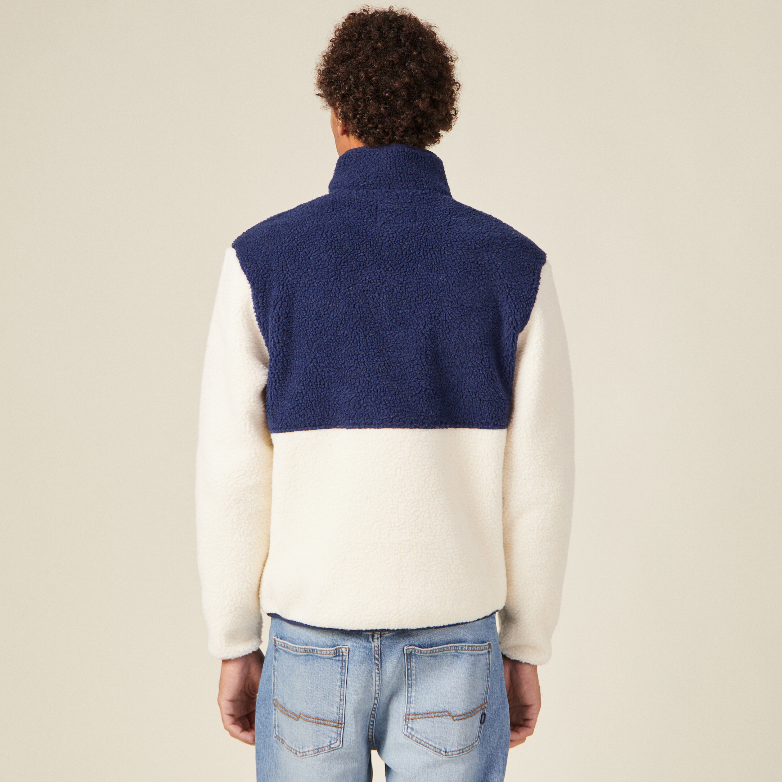 Sweat manches longues zippé vert foncé homme