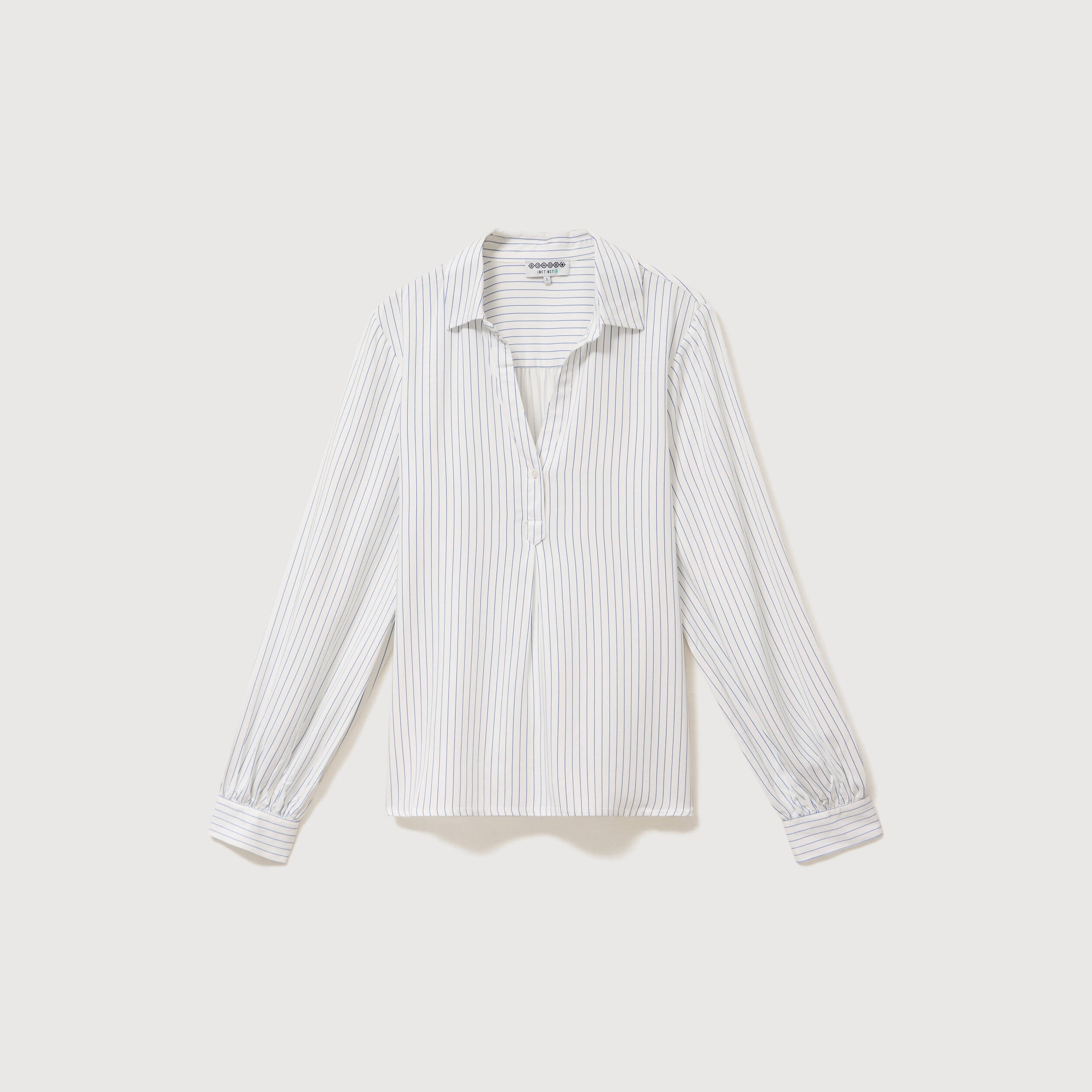 Blouse manches longues bleu femme