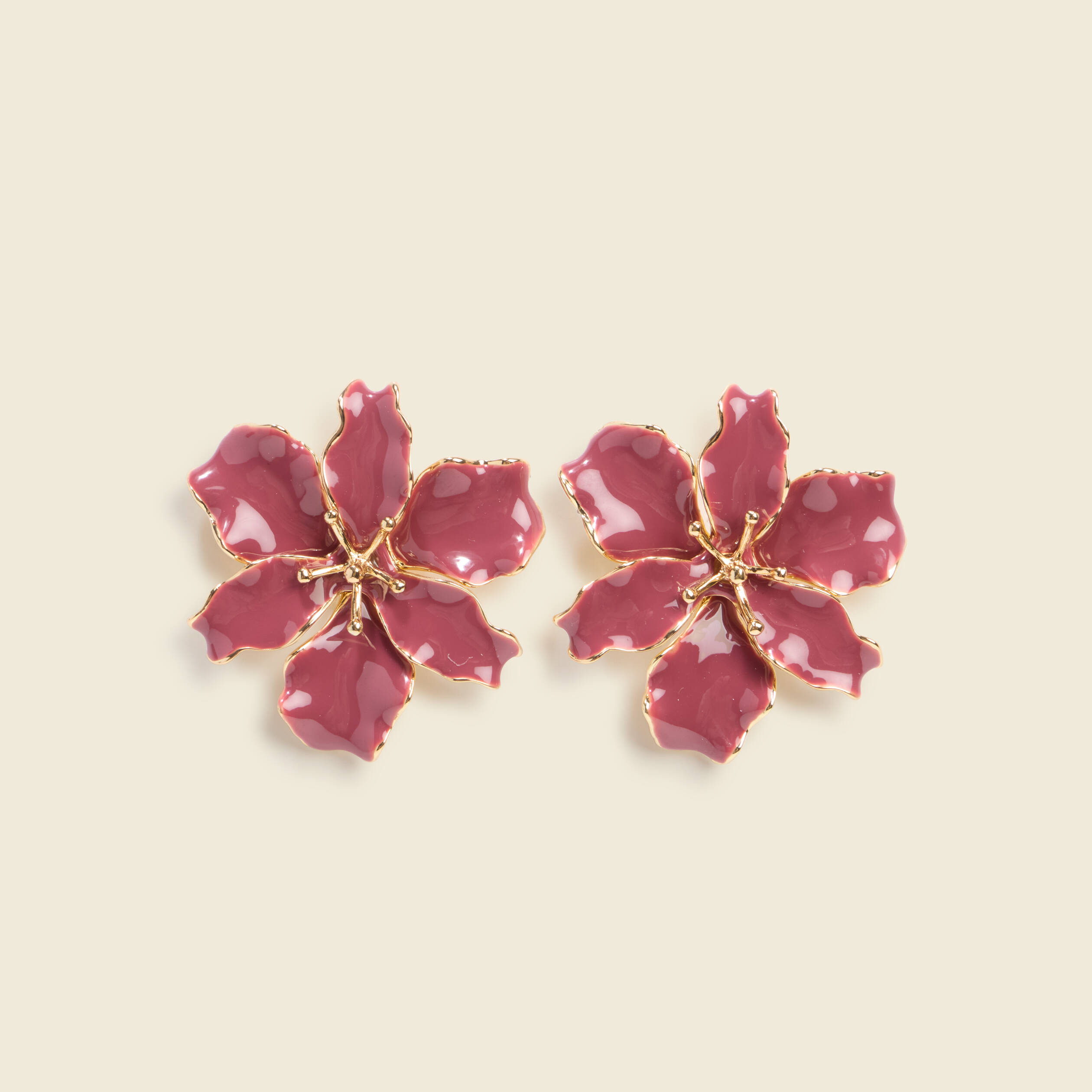 Boucles d'oreilles forme fleur mauve femme