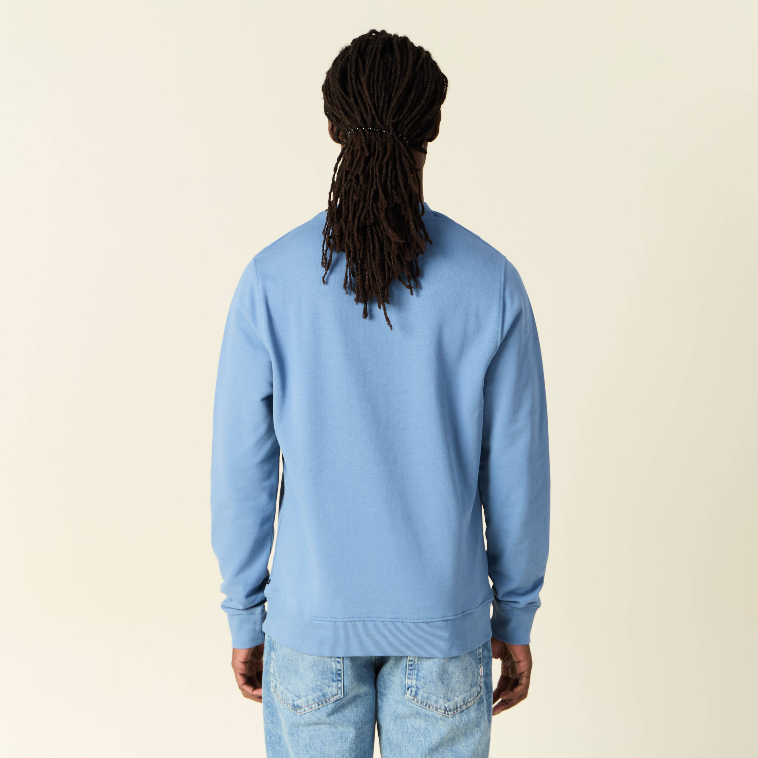 Sweat manches longues bleu gris homme