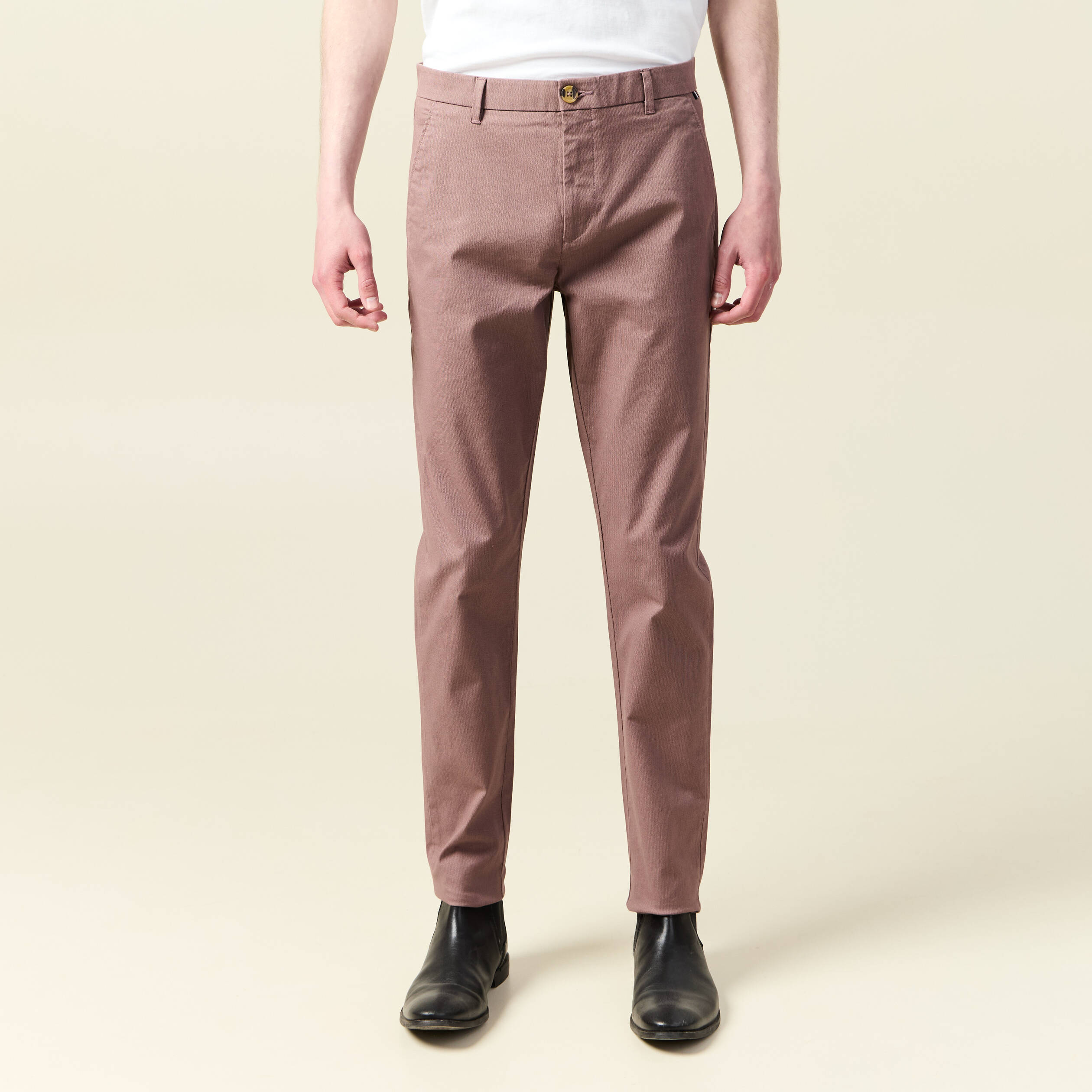 pantalon chino slim vieux rose homme Pantalon chino slim vieux rose homme