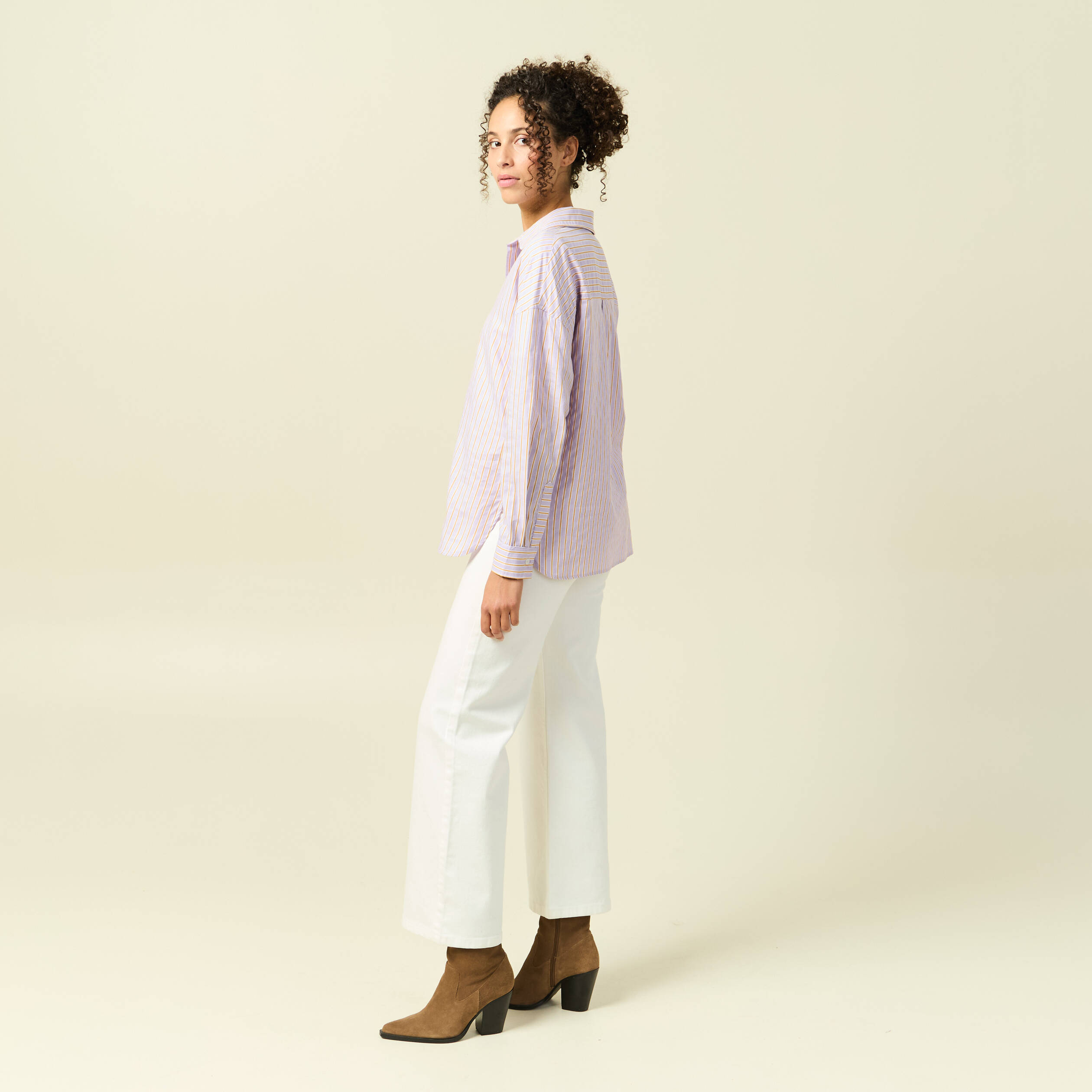 Chemise oversize en coton bleu ciel femme