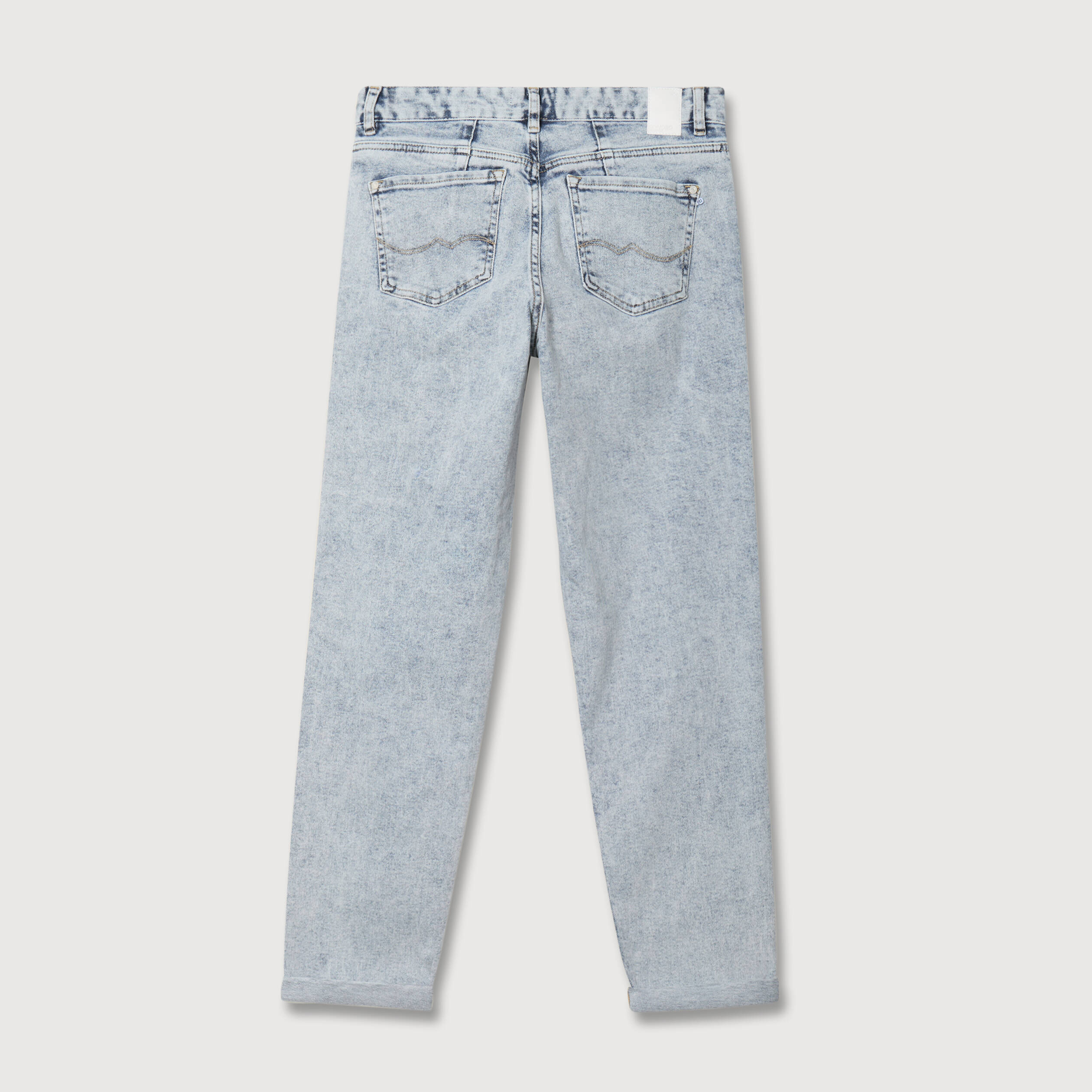 Jeans girlfriend 5 poches denim snow bleu femme