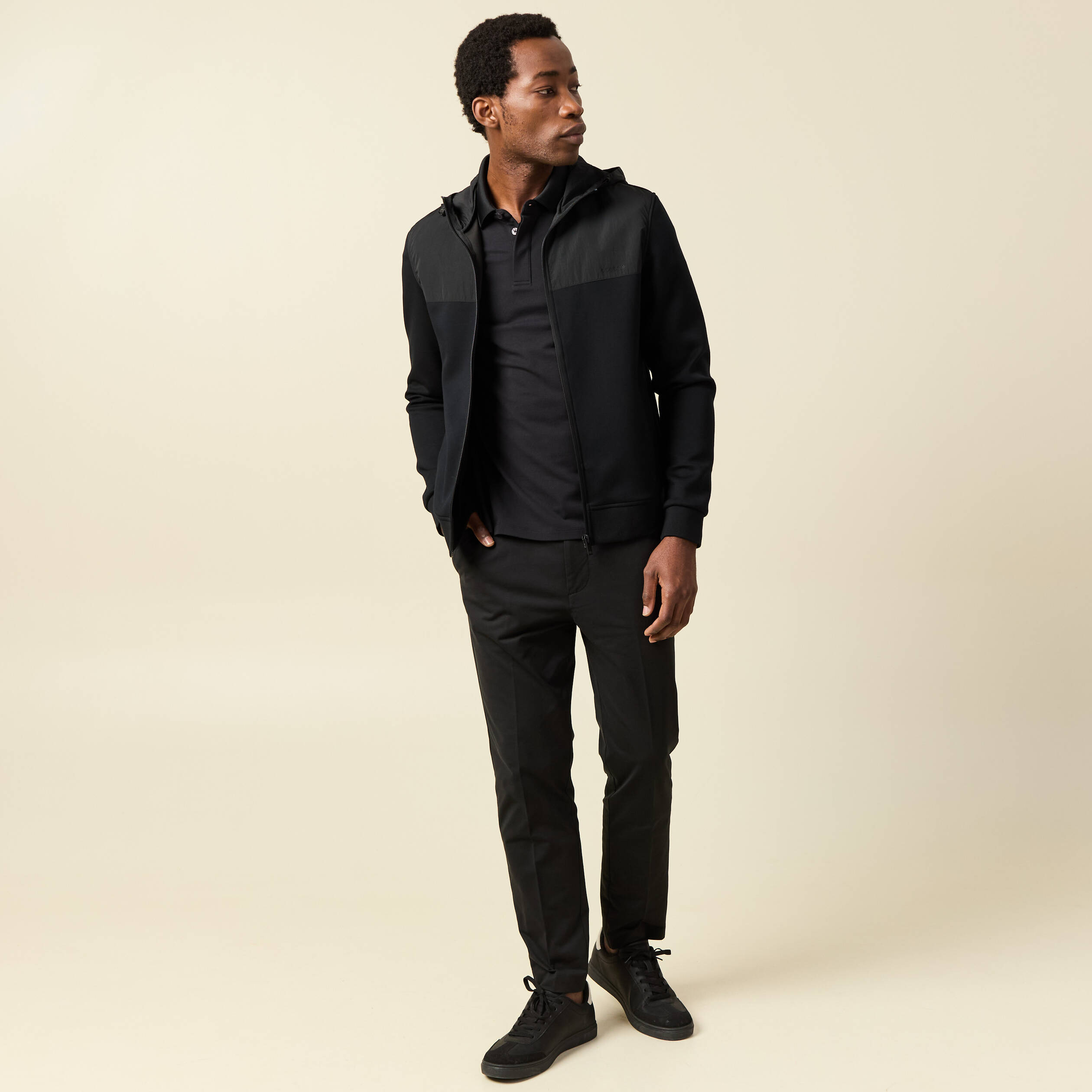 Sweat zipp&eacute; &agrave; capuche vert fonc&eacute; homme