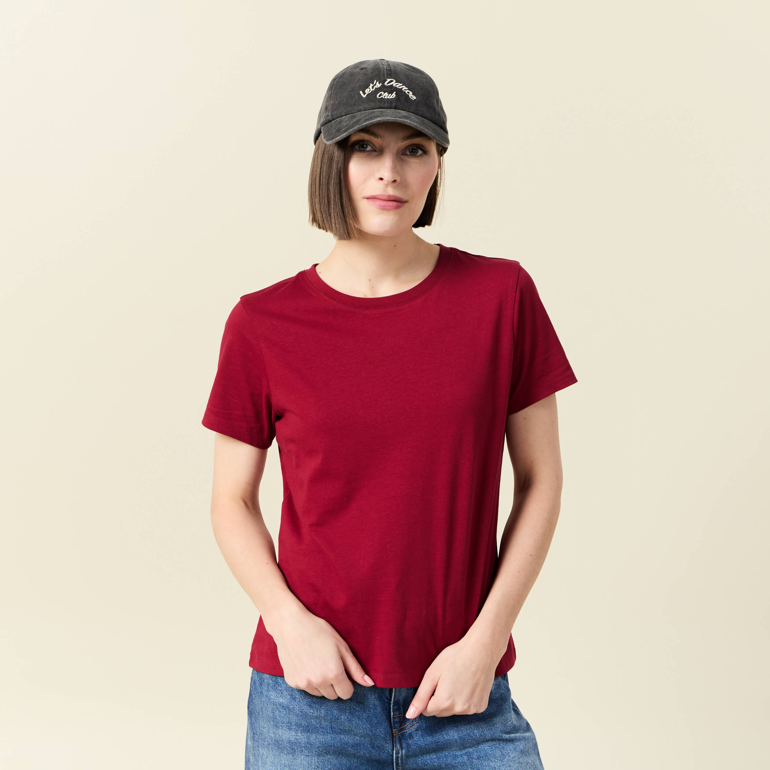 t shirt manches courtes rouge femme T-shirt manches courtes rouge femme