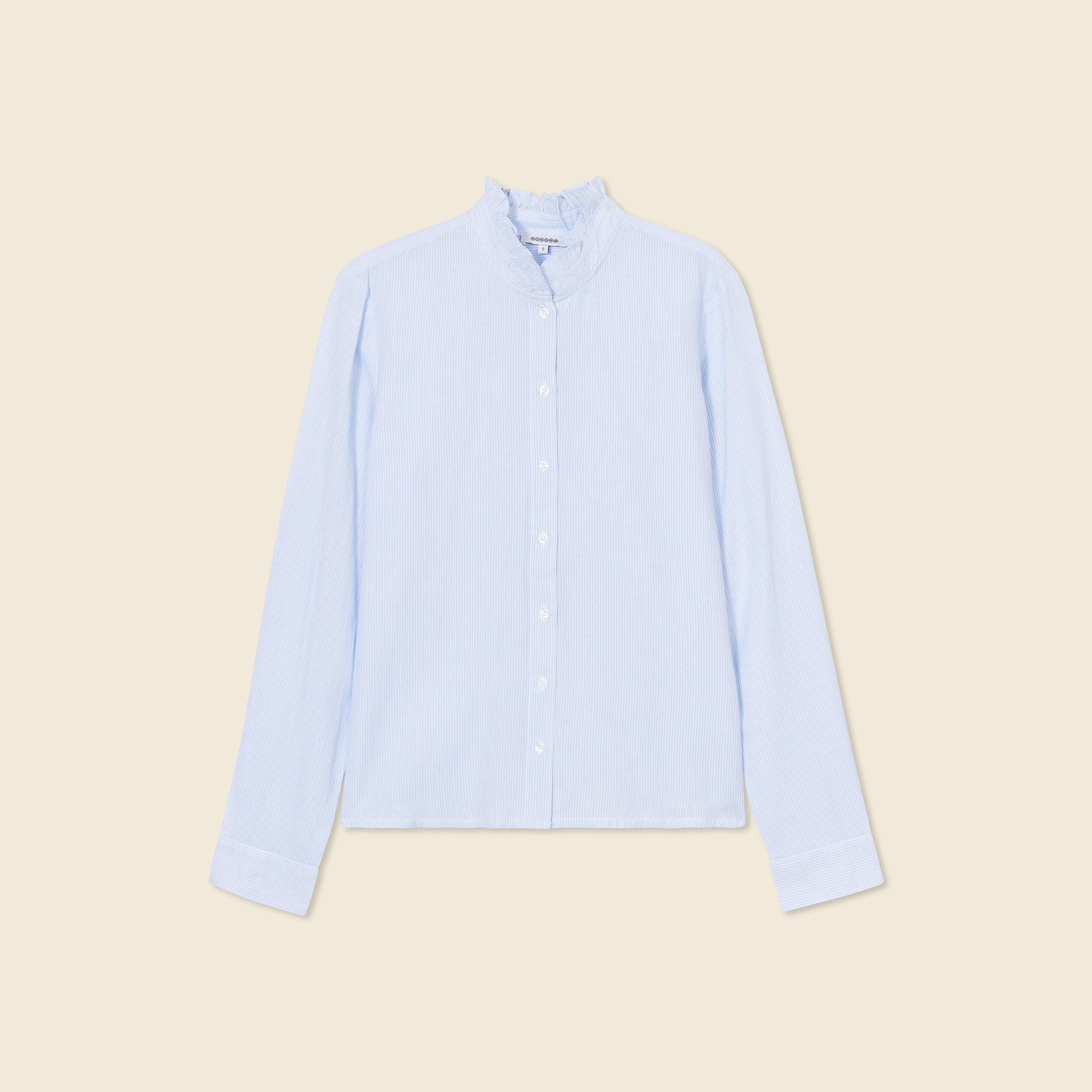 Chemise manches longues bleu ciel femme