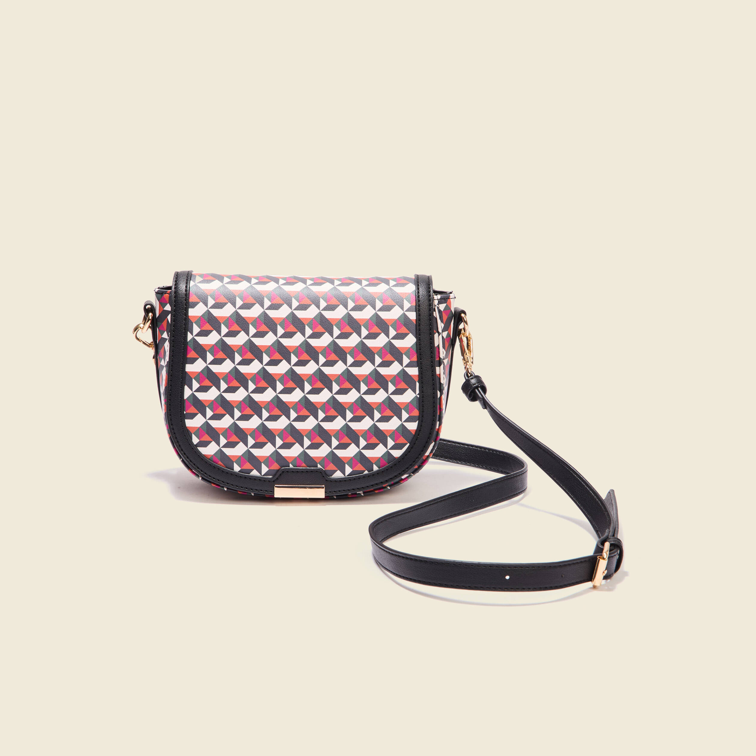 Sac rond &agrave; bandouli&egrave;re multicolore femme