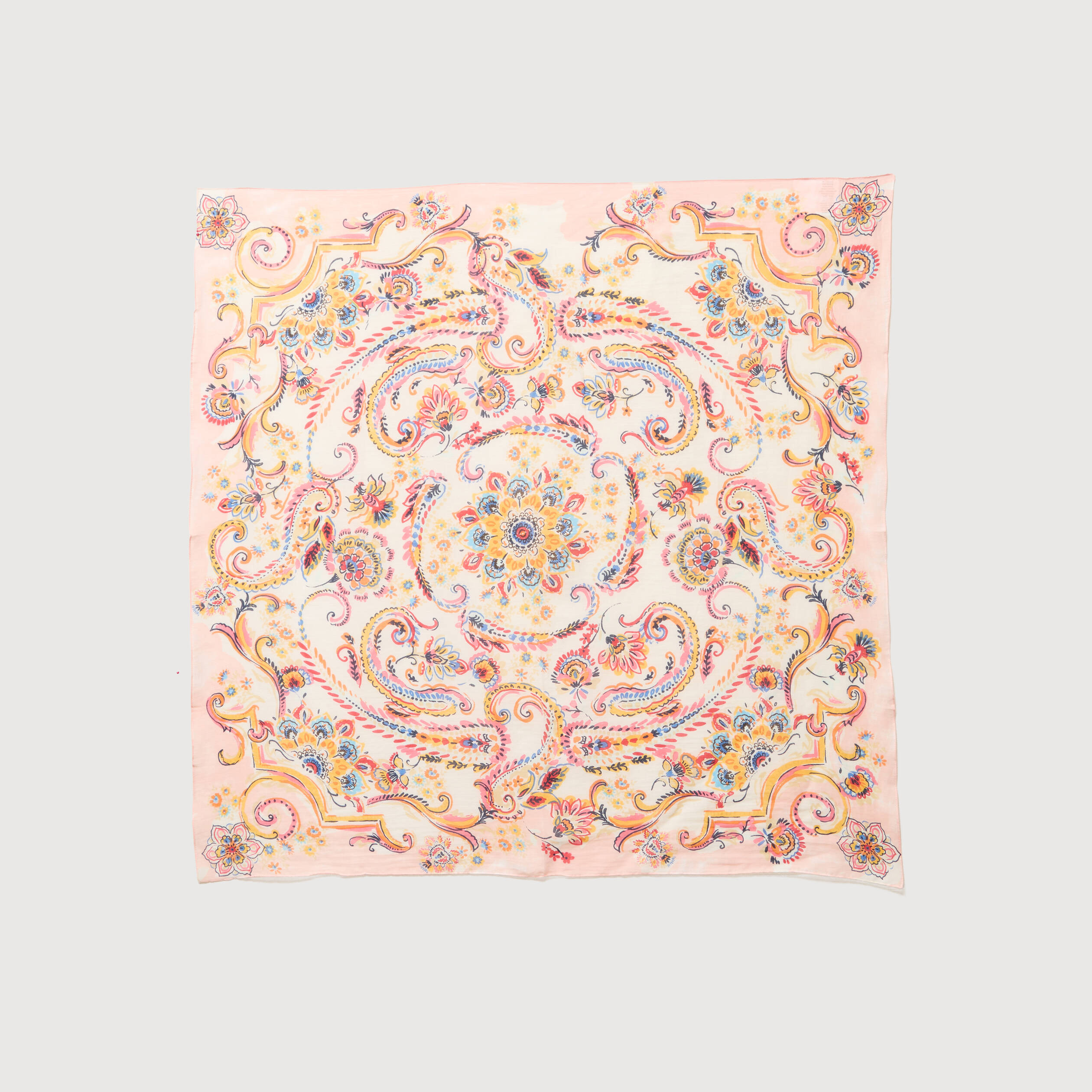 Foulard en coton effet satin&eacute;e orange femme