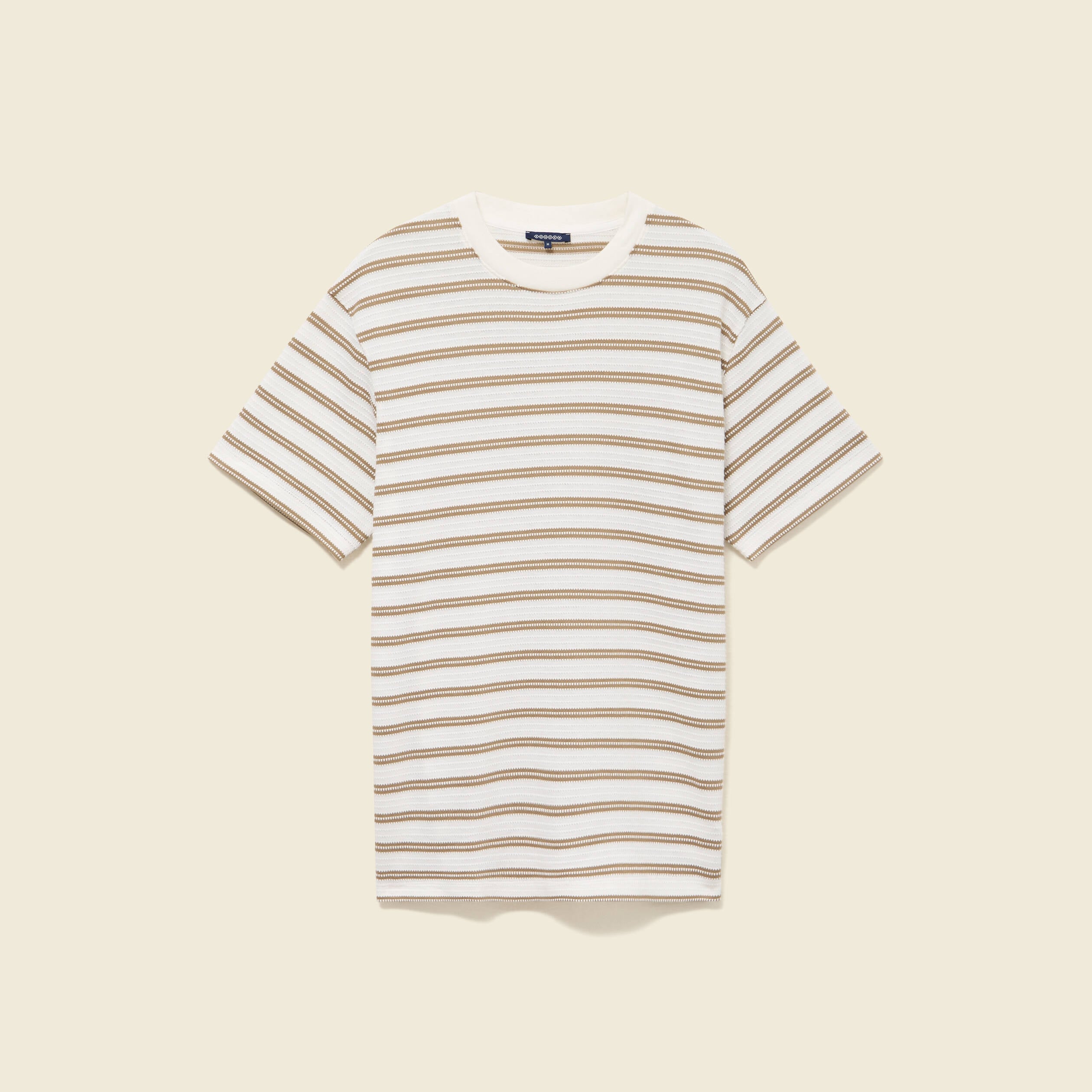 T-shirt ample en coton col rond beige fonce homme