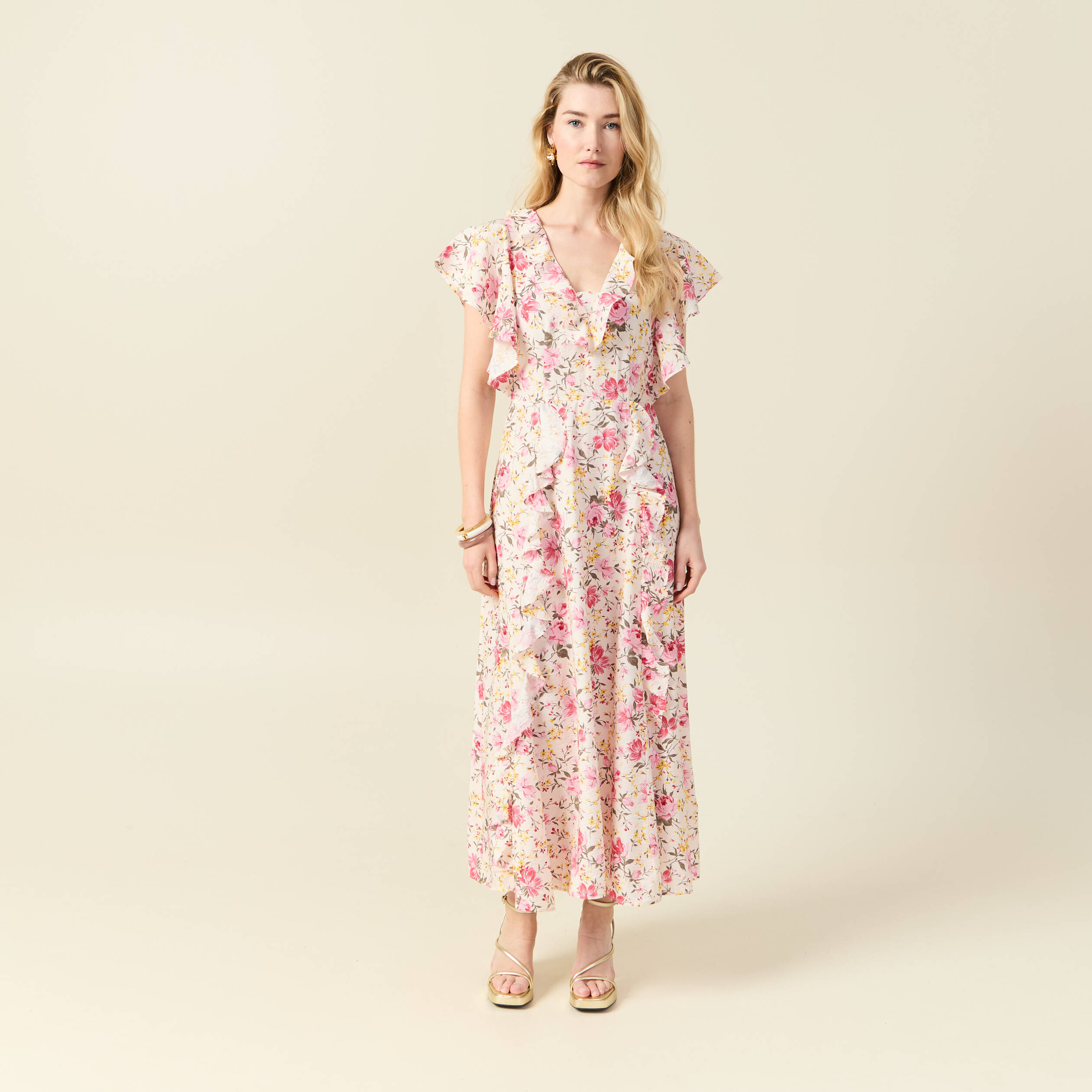 robe longue evasee blanc femme Robe longue évasée blanc femme