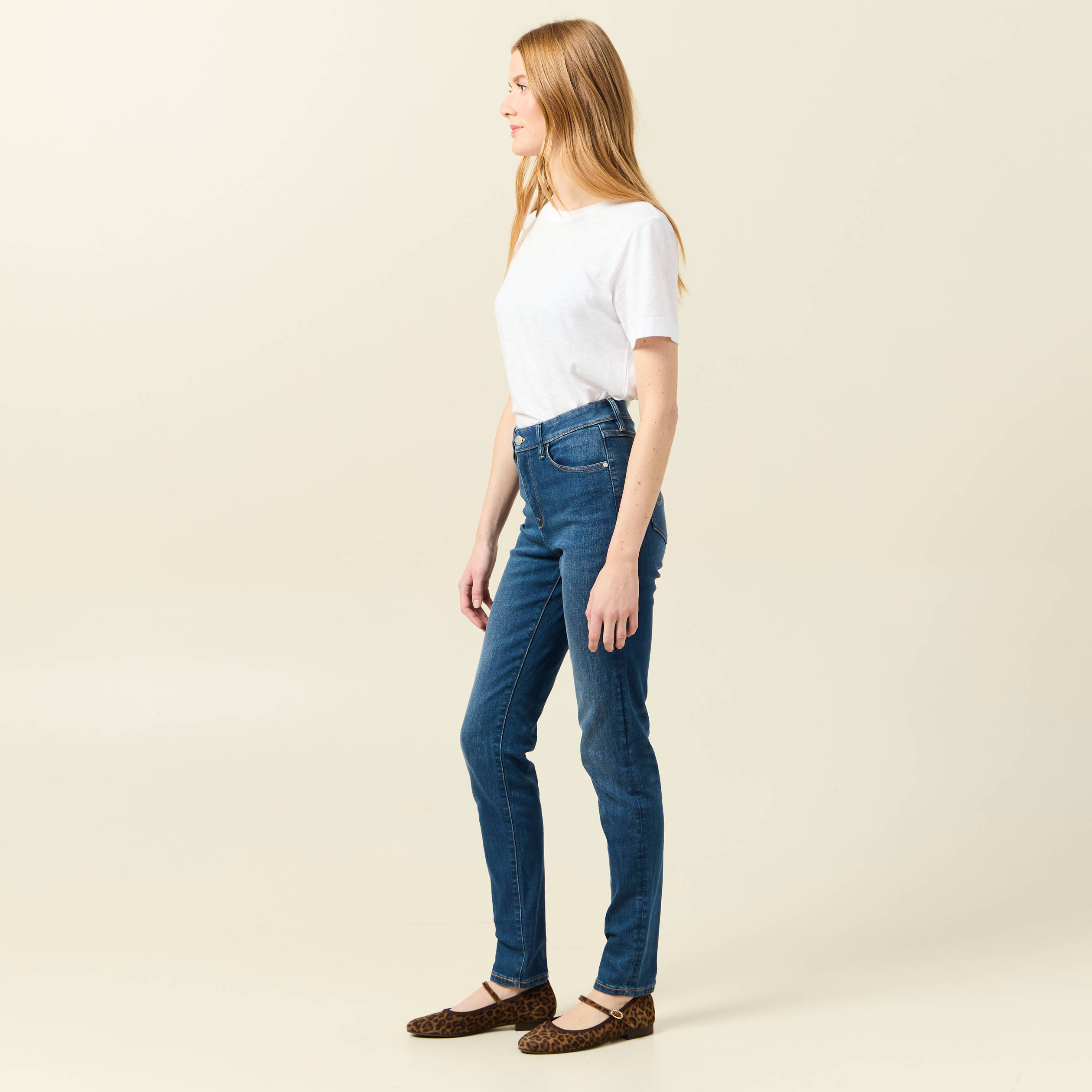 jeans slim taille haute denim stone femme Jeans slim taille haute denim stone femme