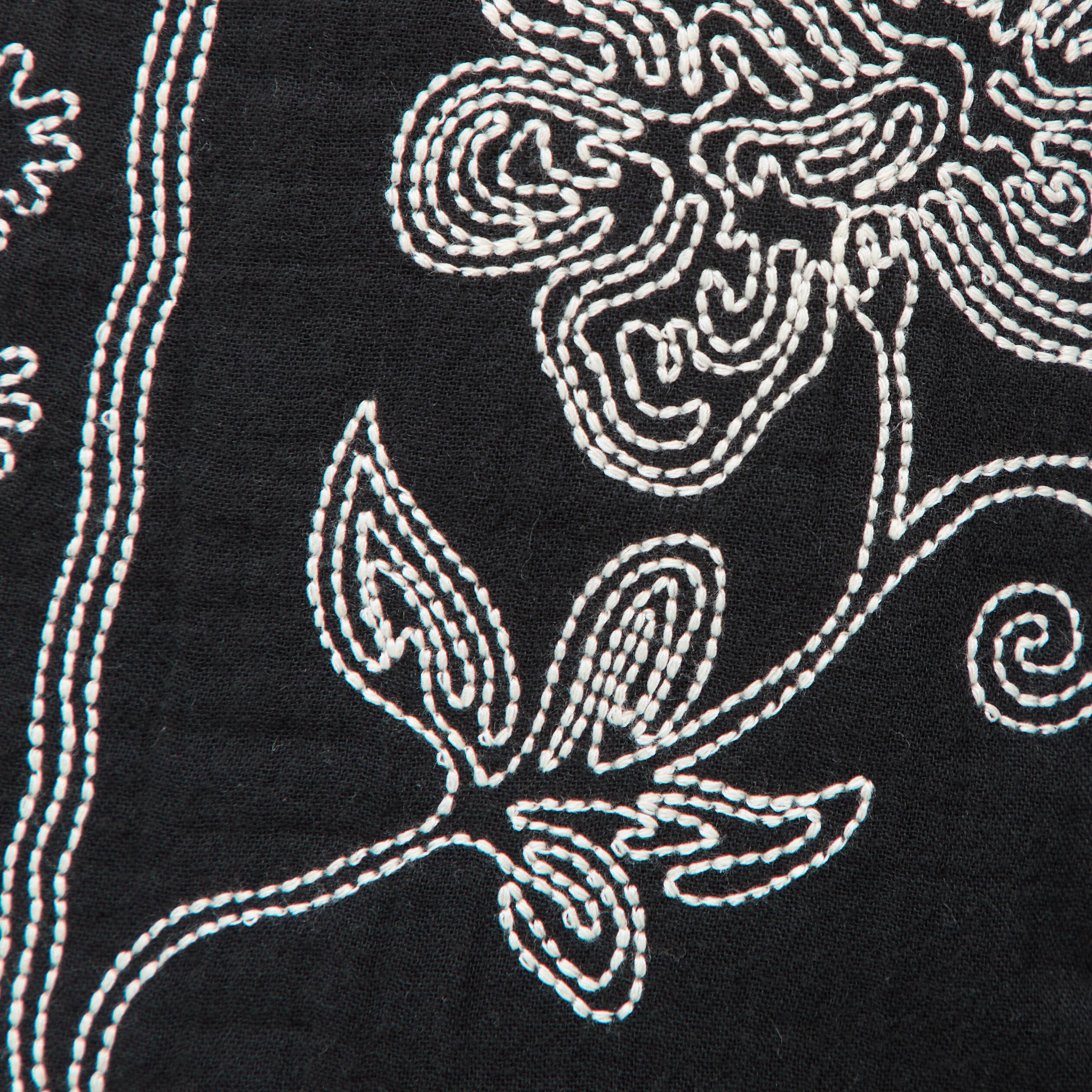 Veste en coton avec broderie noir femme