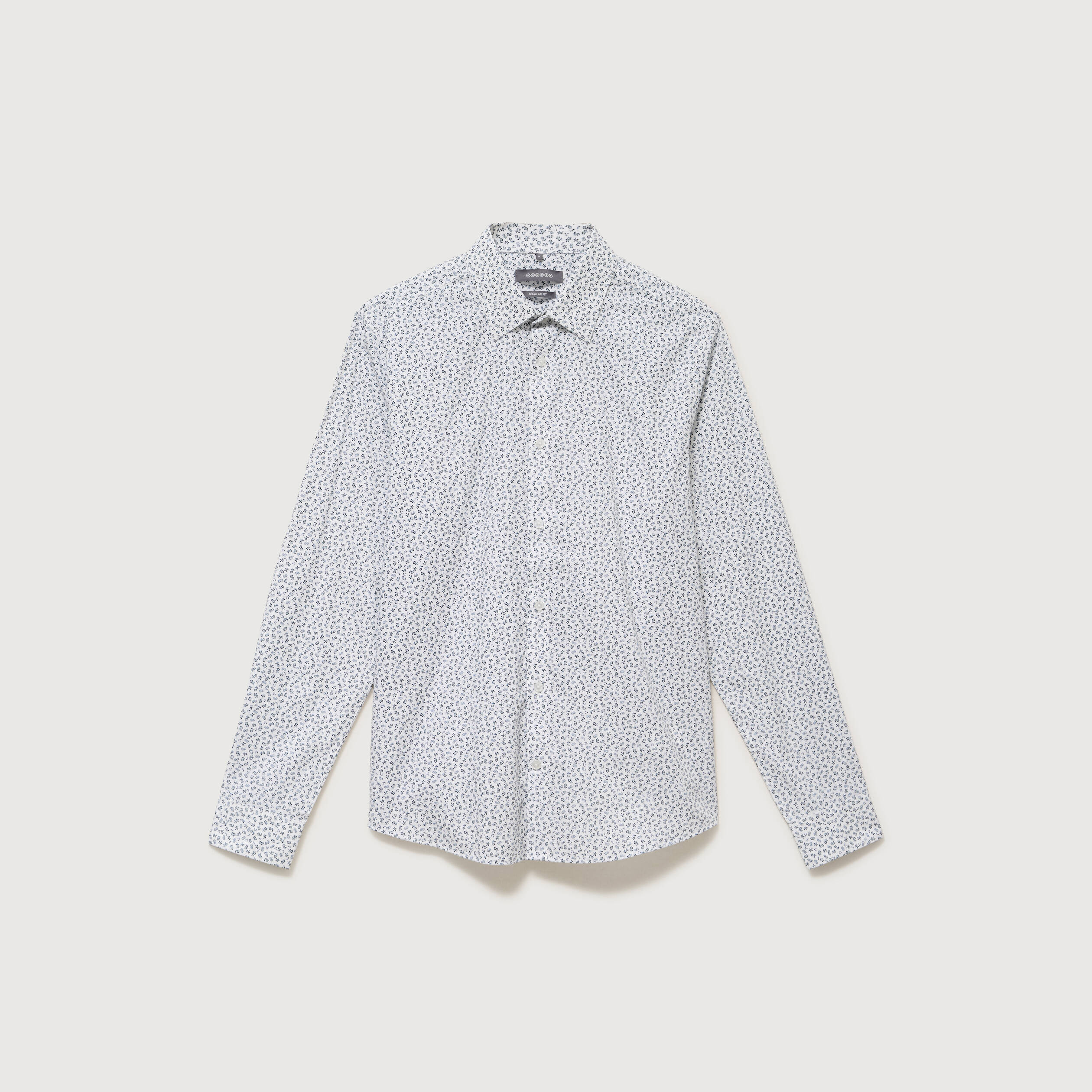 Chemise en coton manches longues blanc homme