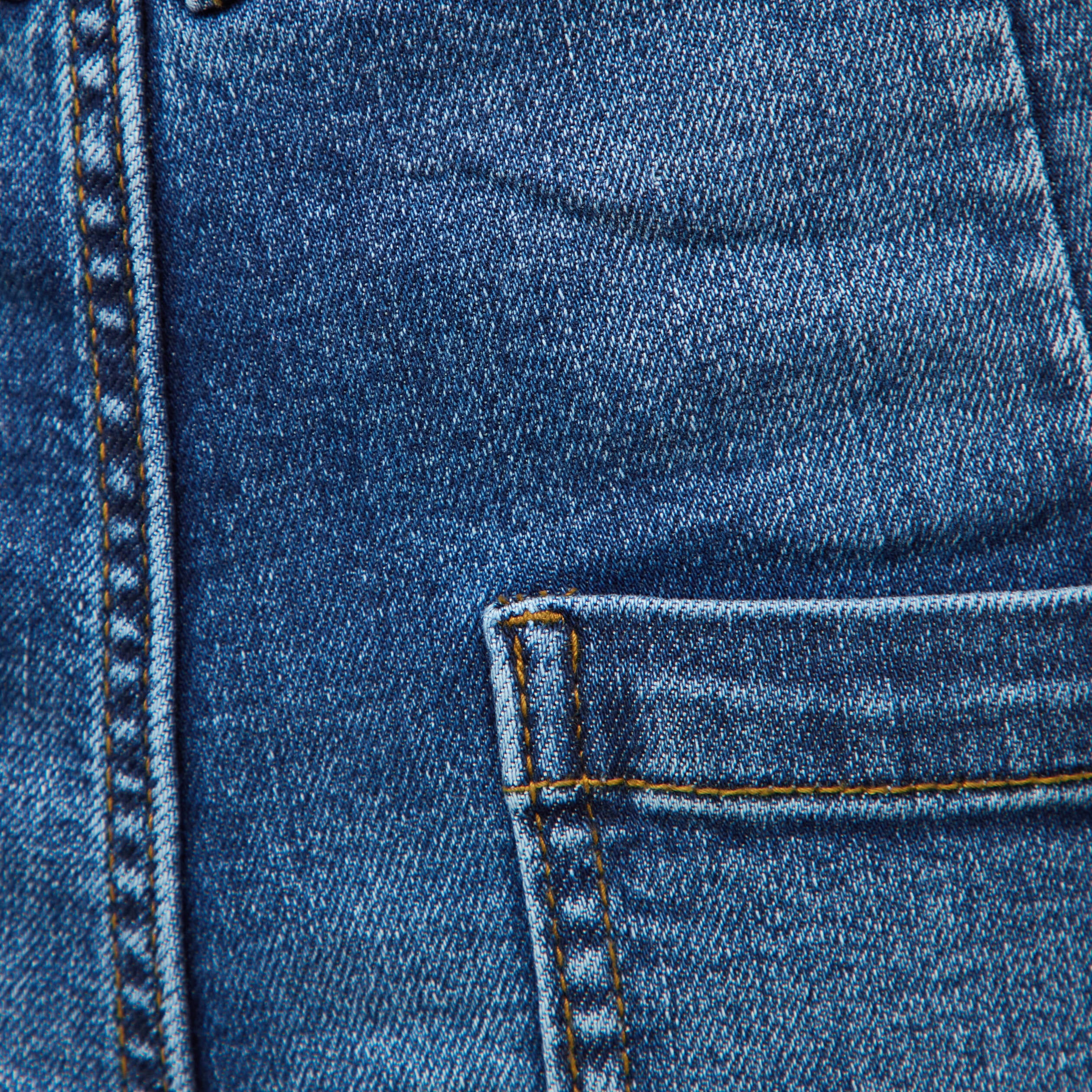 Jeans large taille haute denim stone femme