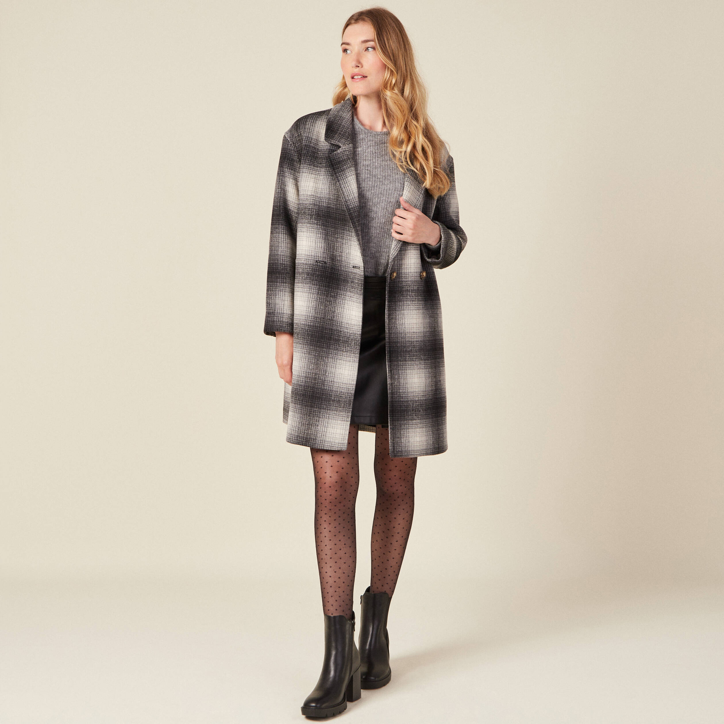 manteau droit long noir femme Manteau droit long noir femme
