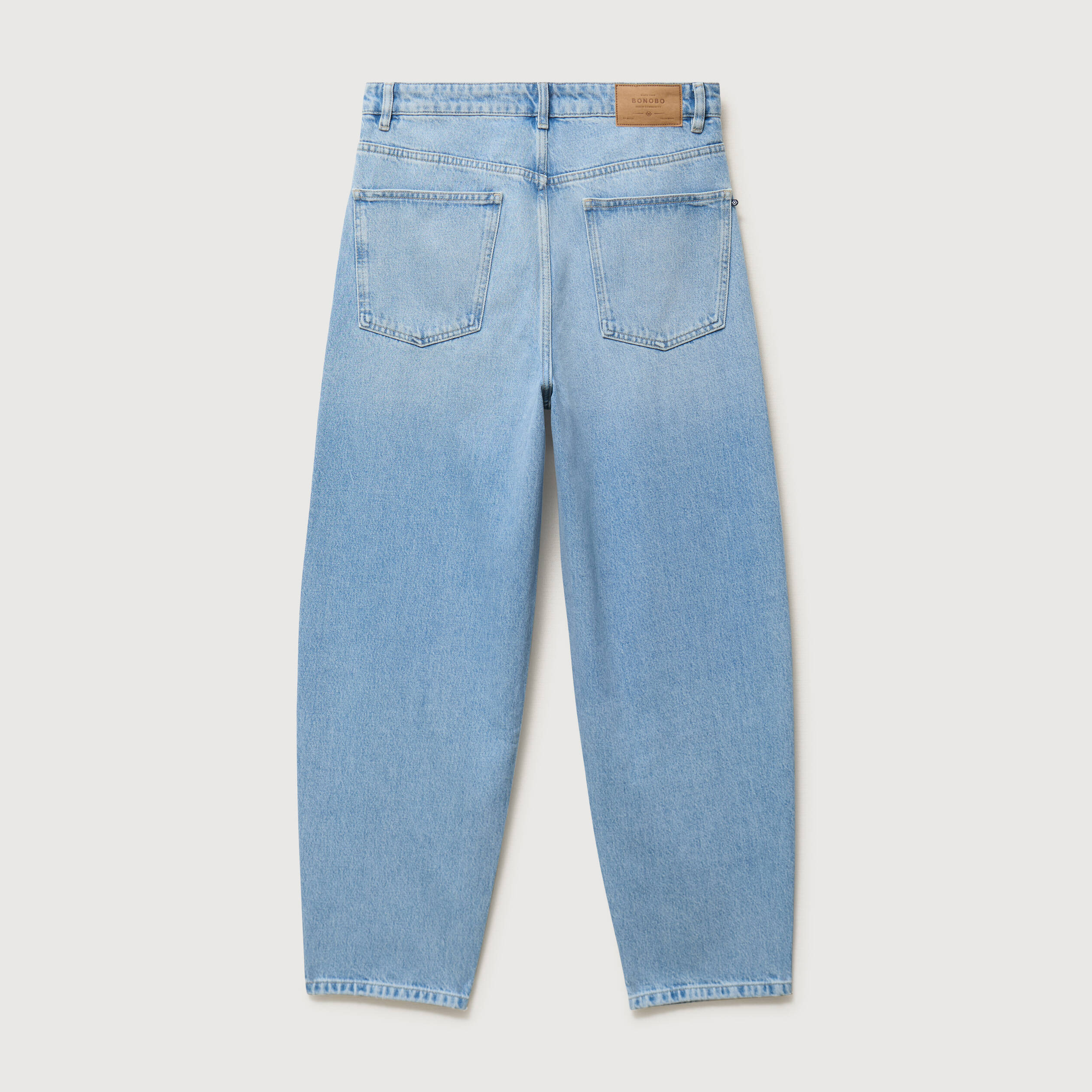 Jeans large longueur 32 en coton denim bleach homme