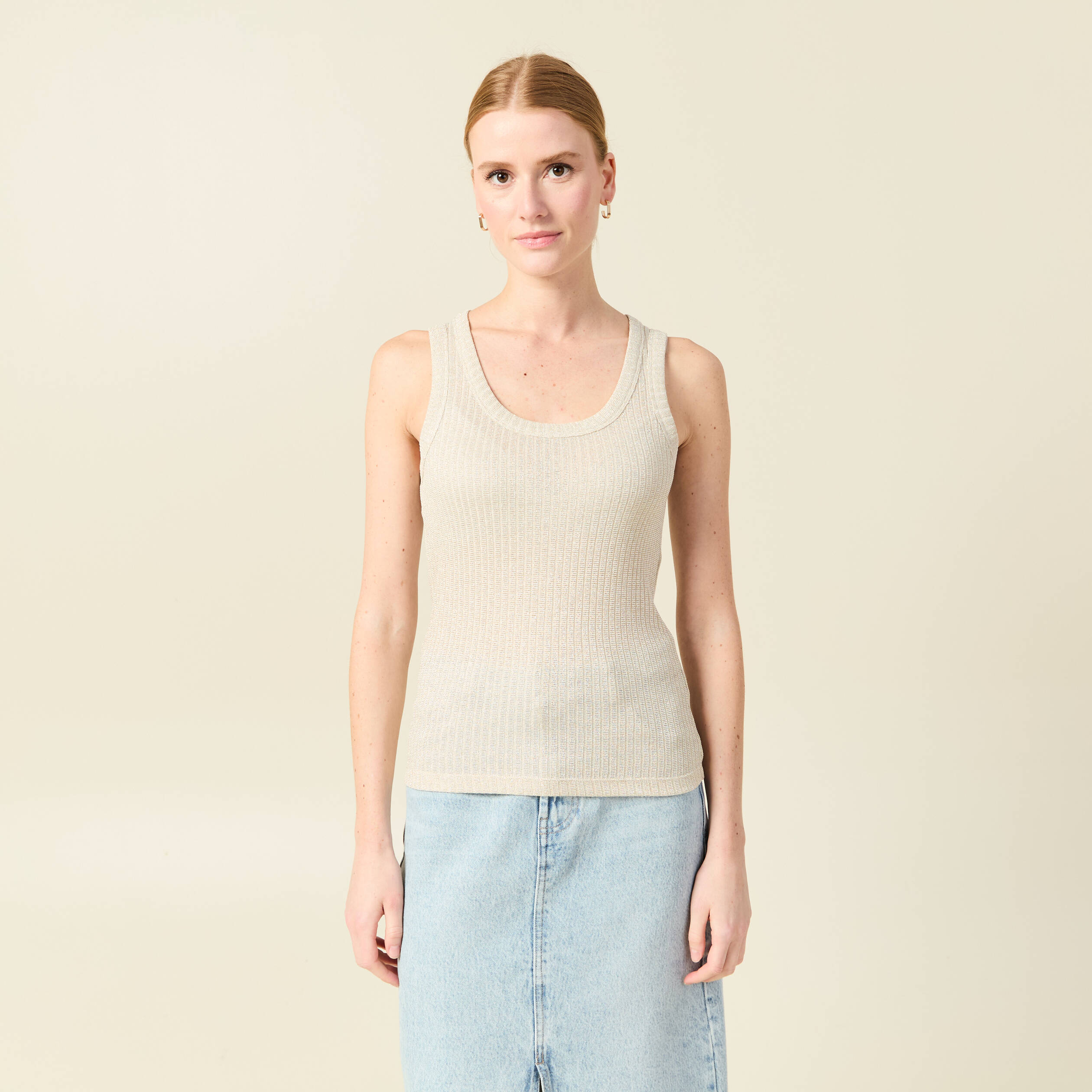 debardeur sans manches beige femme Débardeur sans manches beige femme