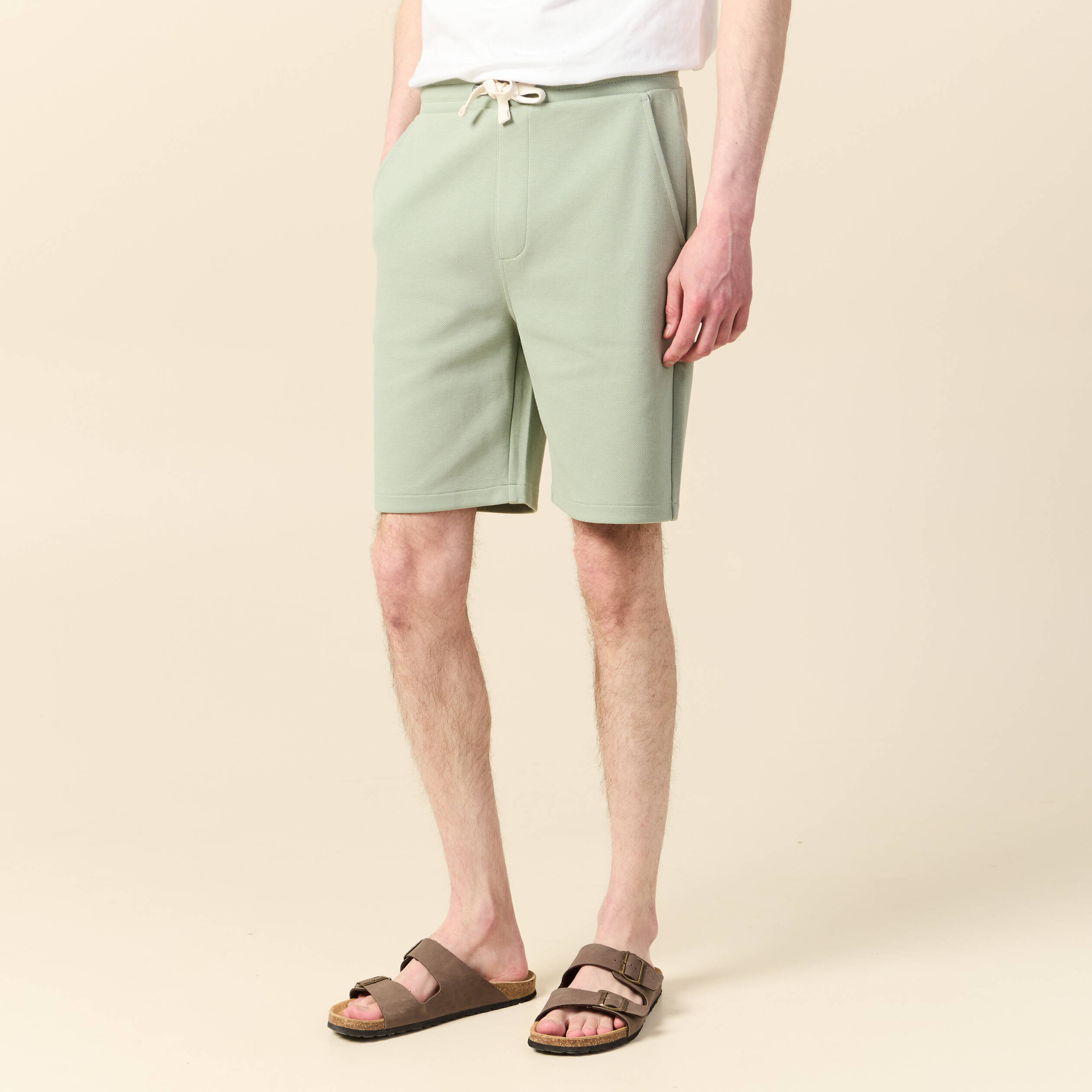 Bermuda vert olive homme