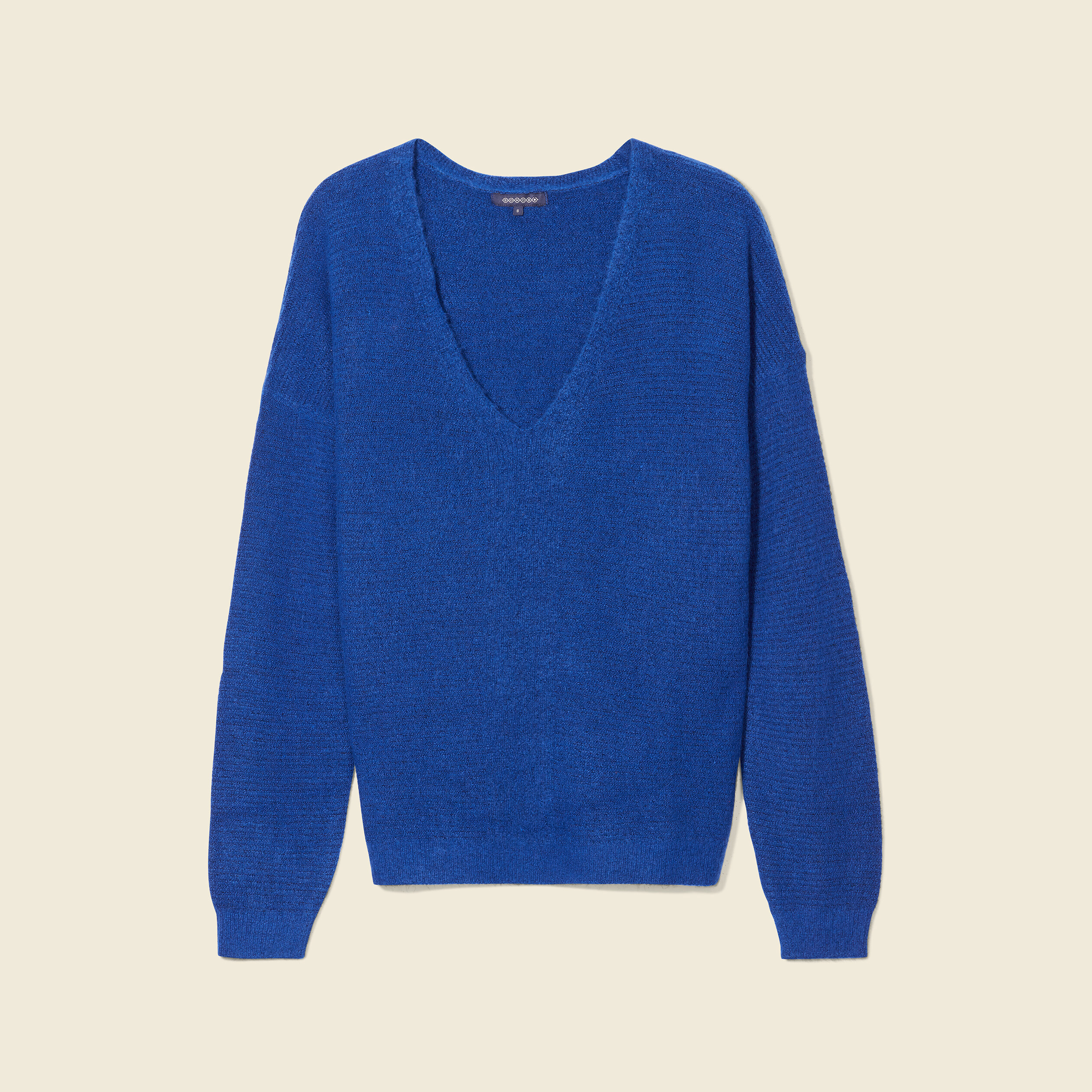 Pull manches longues bleu electrique femme