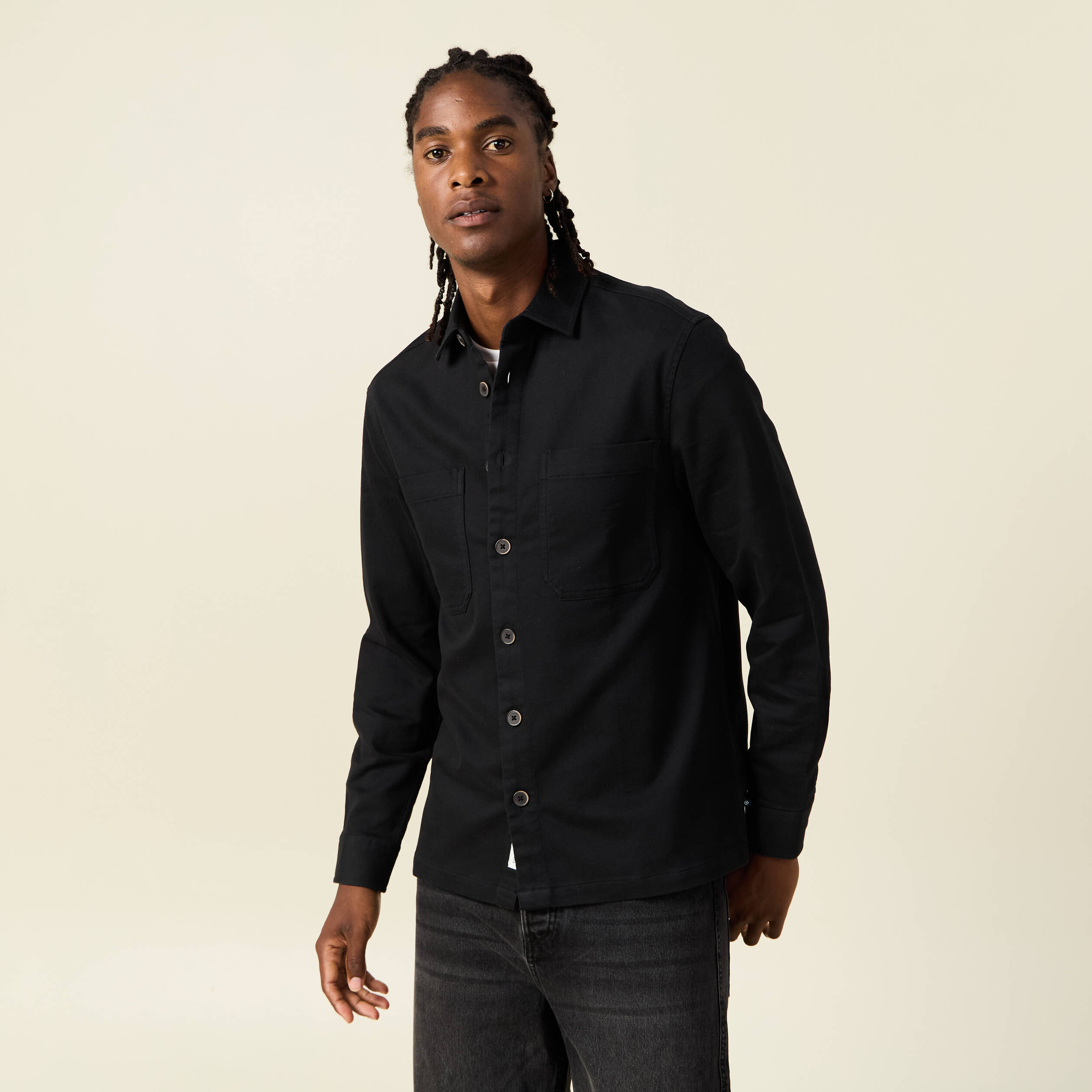 surchemise manches longues noir homme Surchemise manches longues noir homme