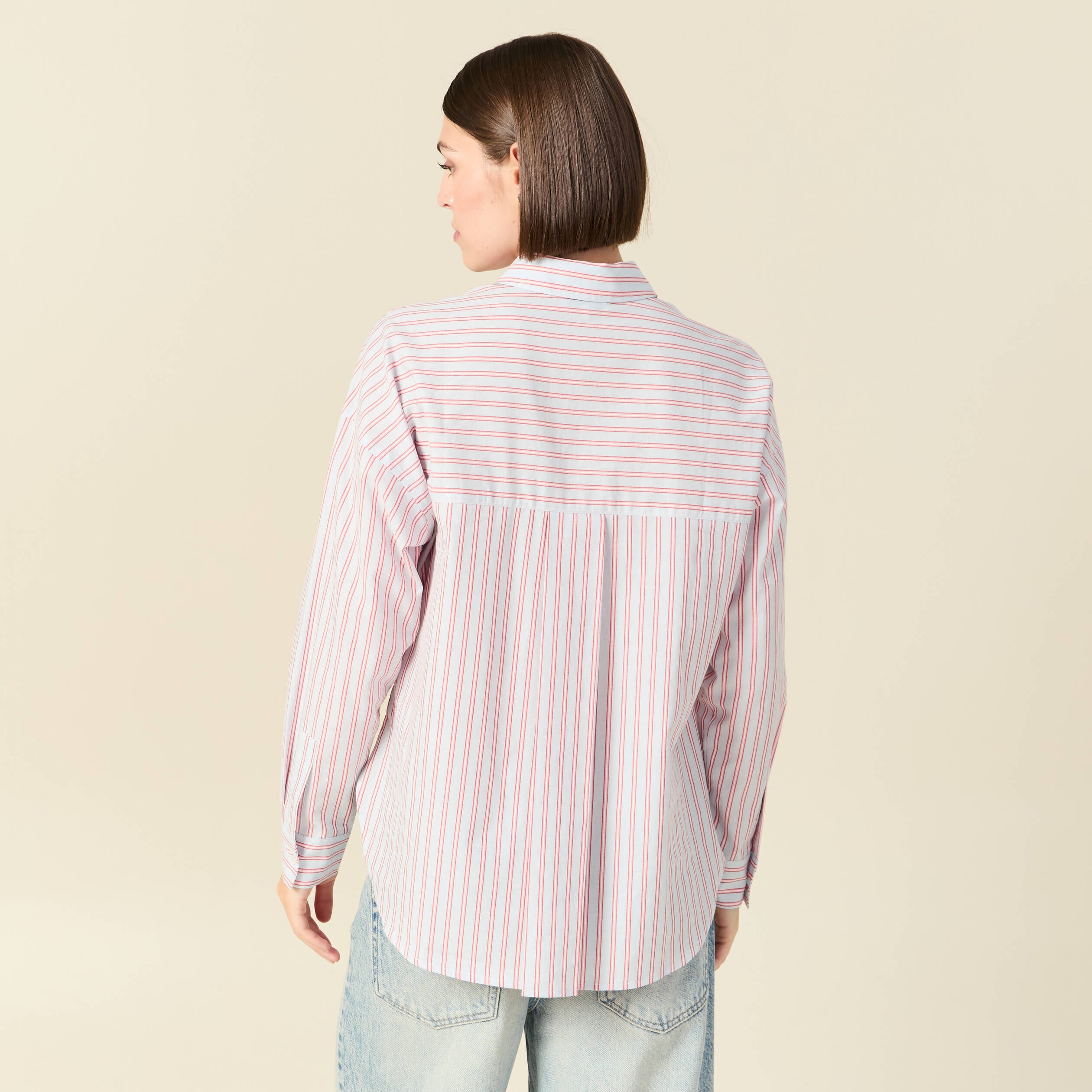 Chemise oversize en coton bleu ciel femme