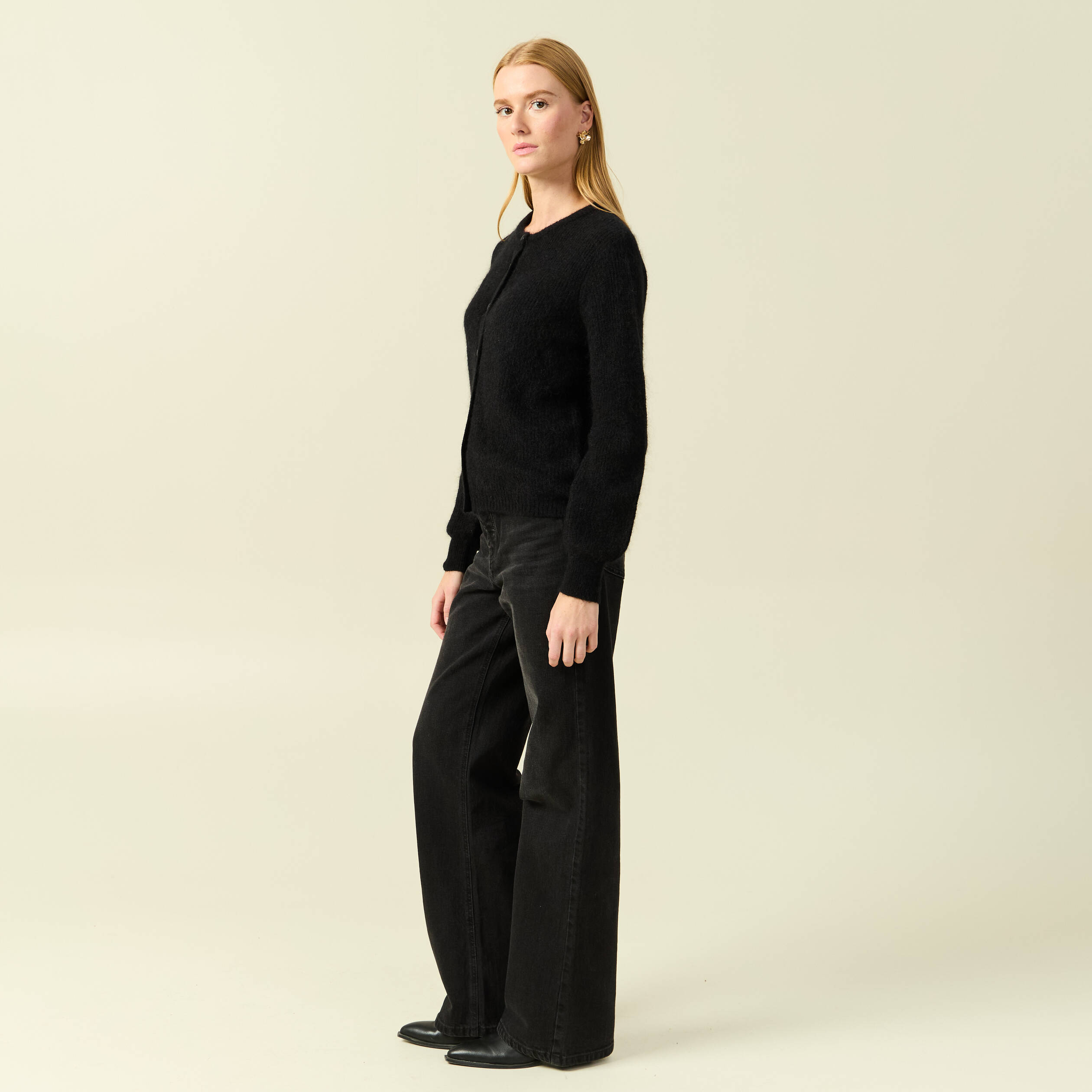 Gilet manches longues noir femme