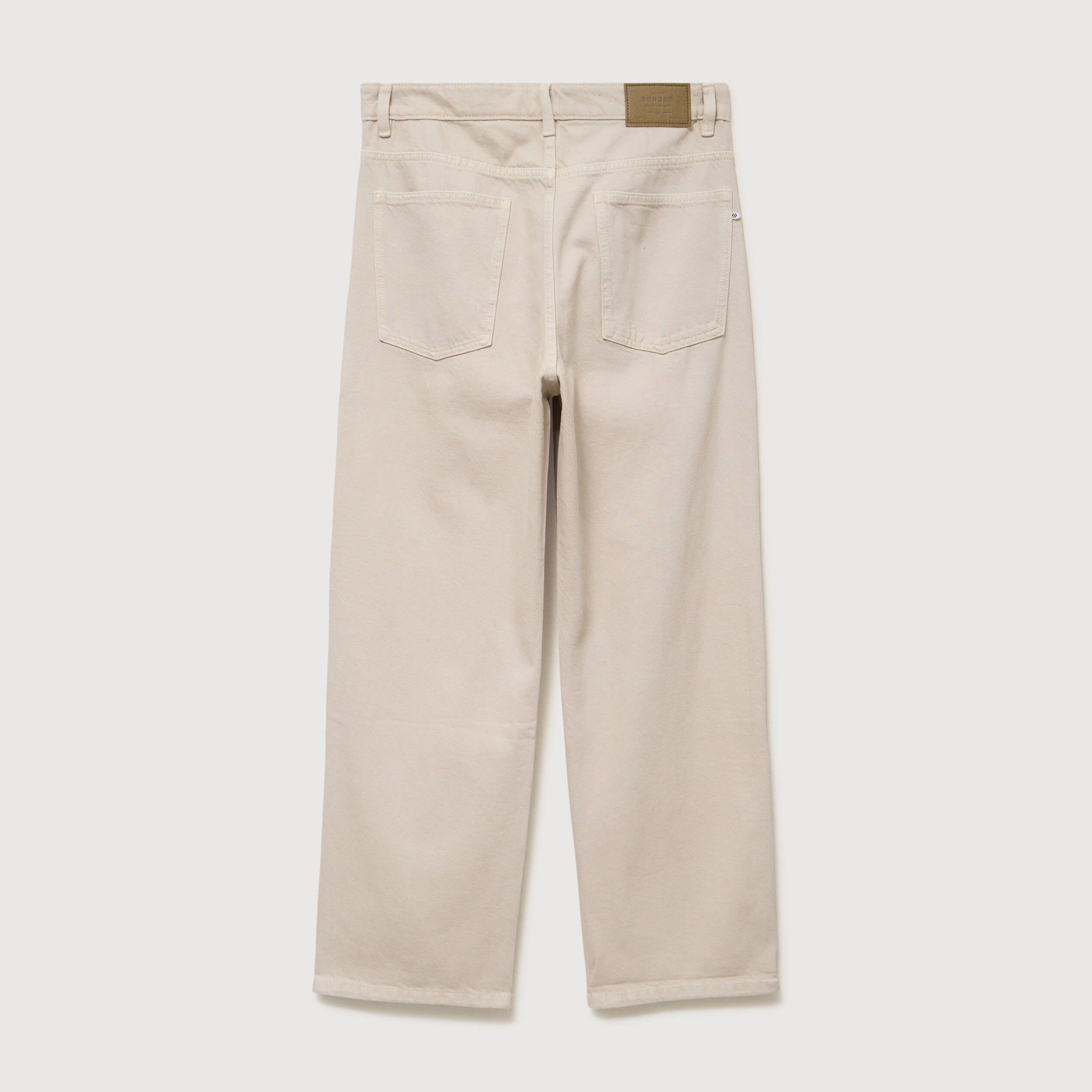 Jeans large 5 poches longueur 32 beige homme
