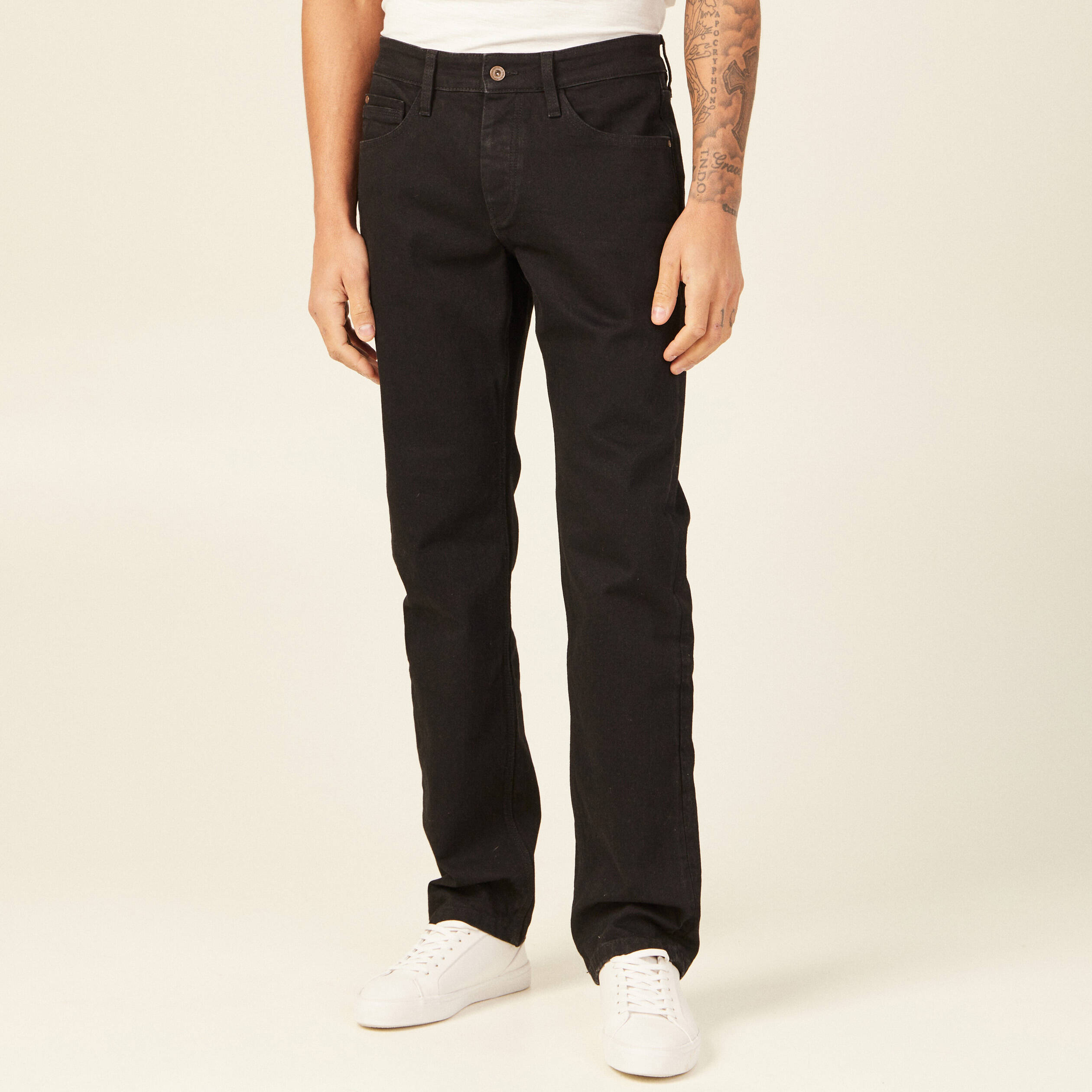 Jeans regular longueur 34 denim noir homme