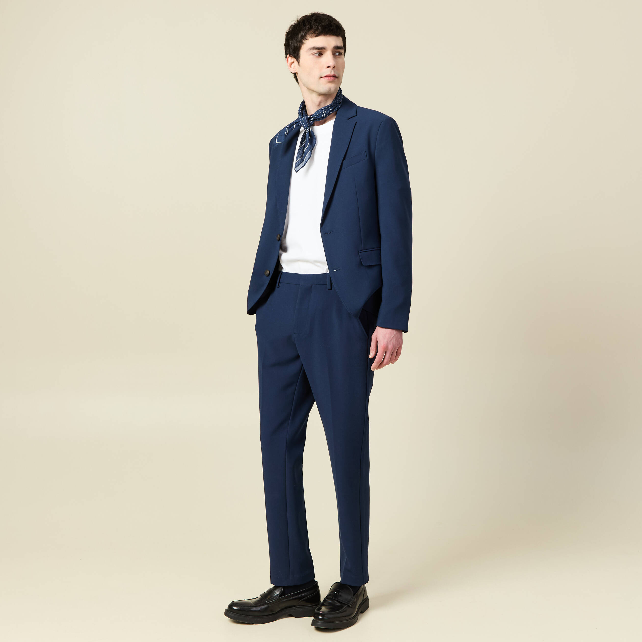 Pantalon slim cigarette bleu marine homme