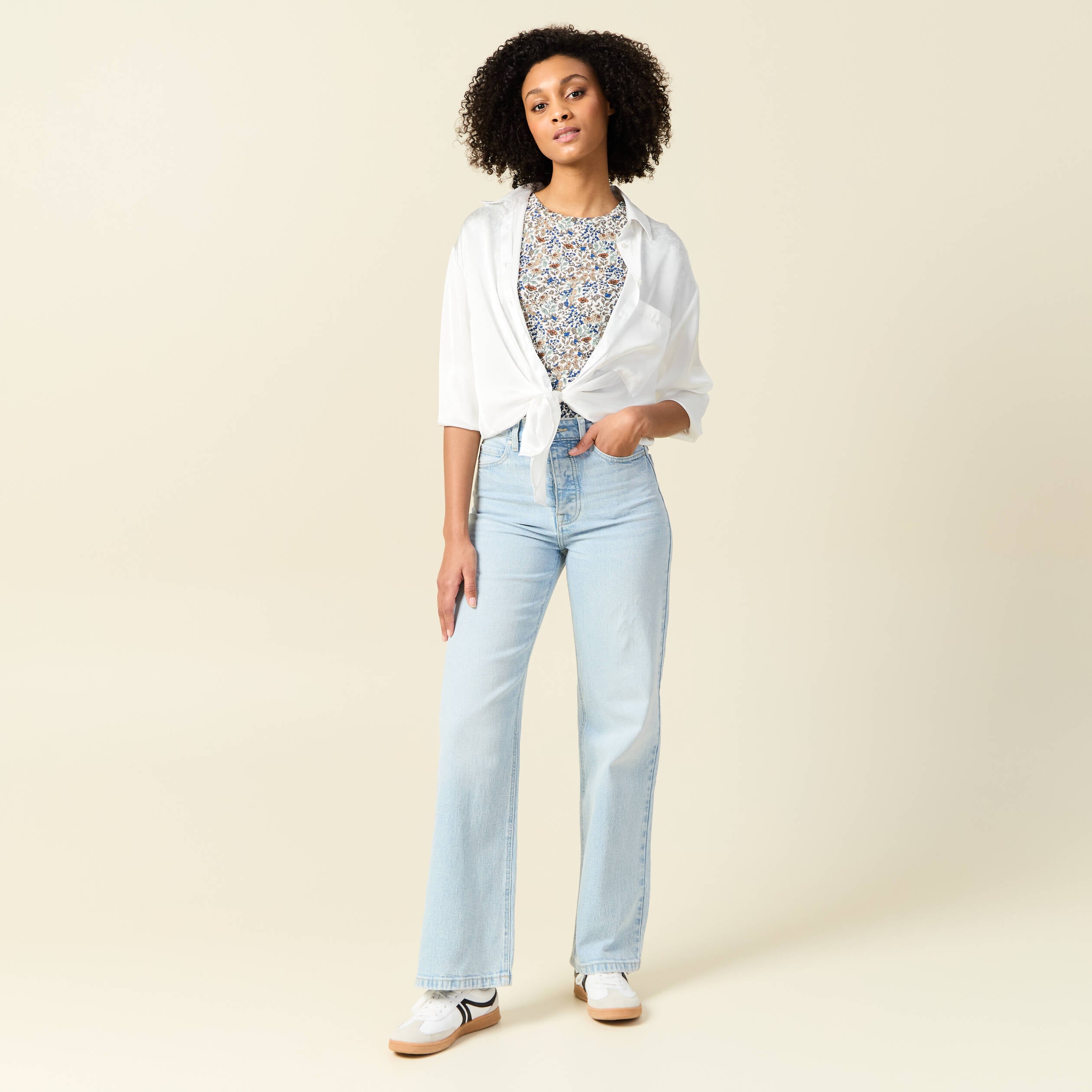T-shirt manches courtes bleu clair femme