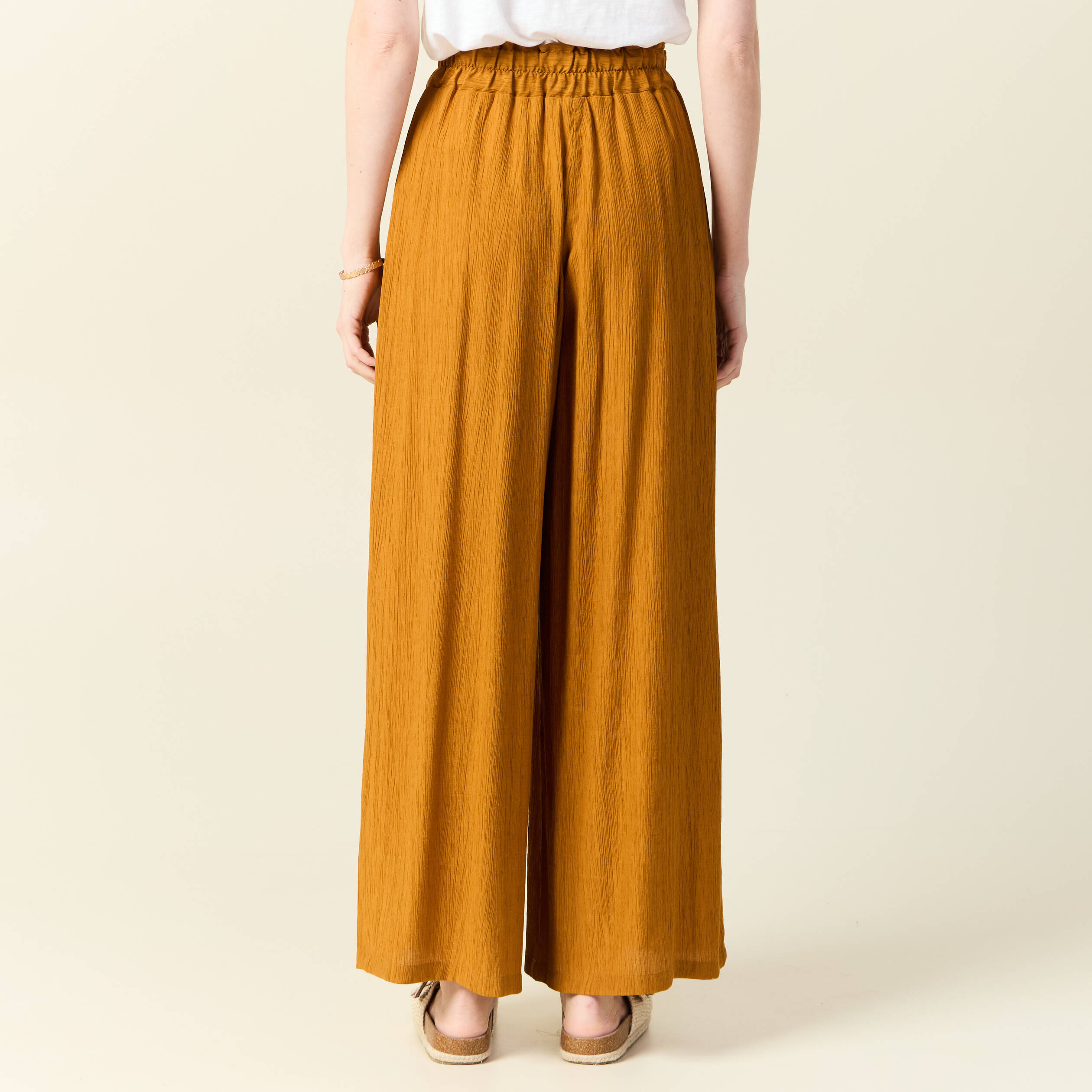 pantalon large camel femme Pantalon large camel femme