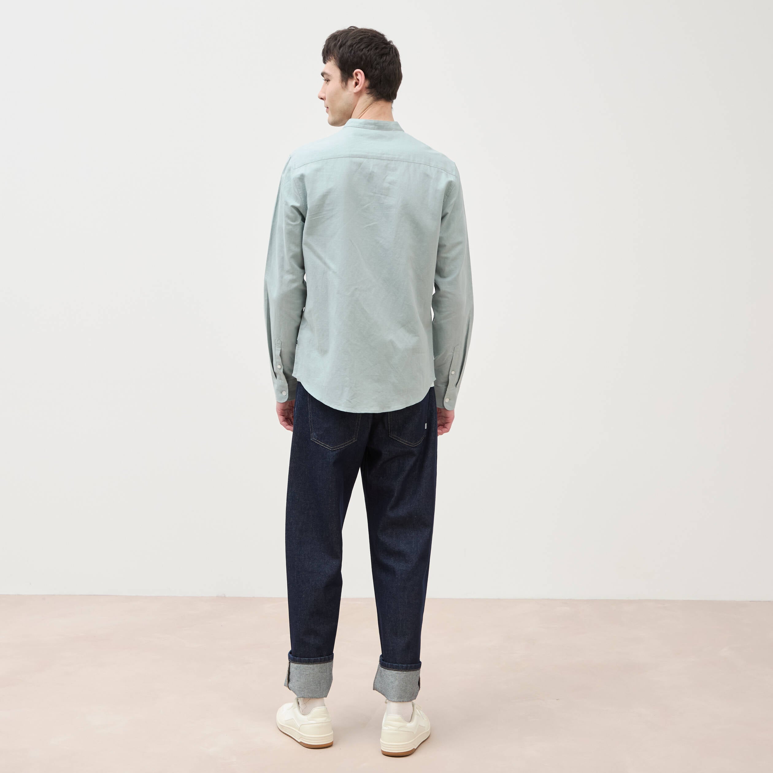 Chemise manches longues vert clair homme
