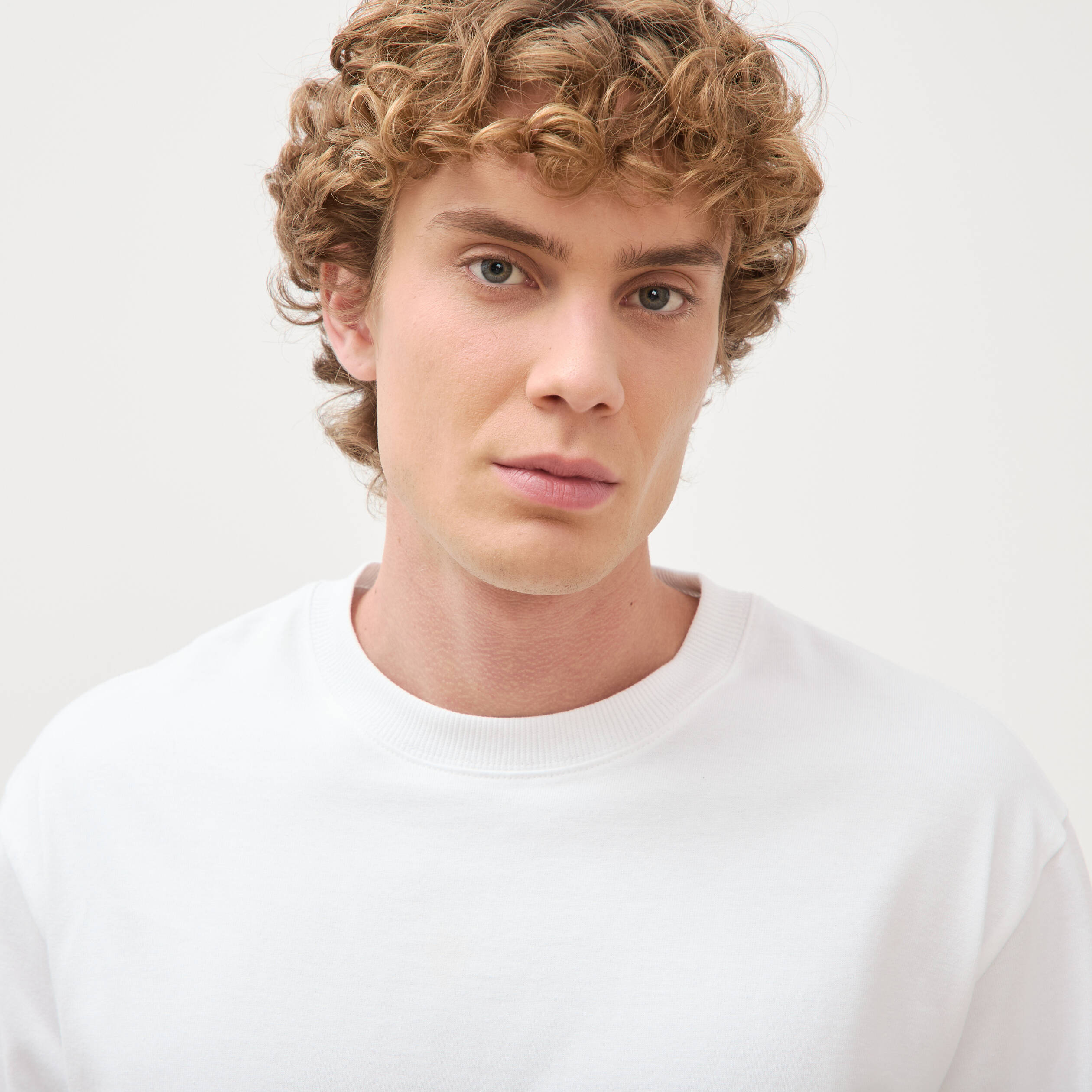 T-shirt en coton manches longues blanc homme