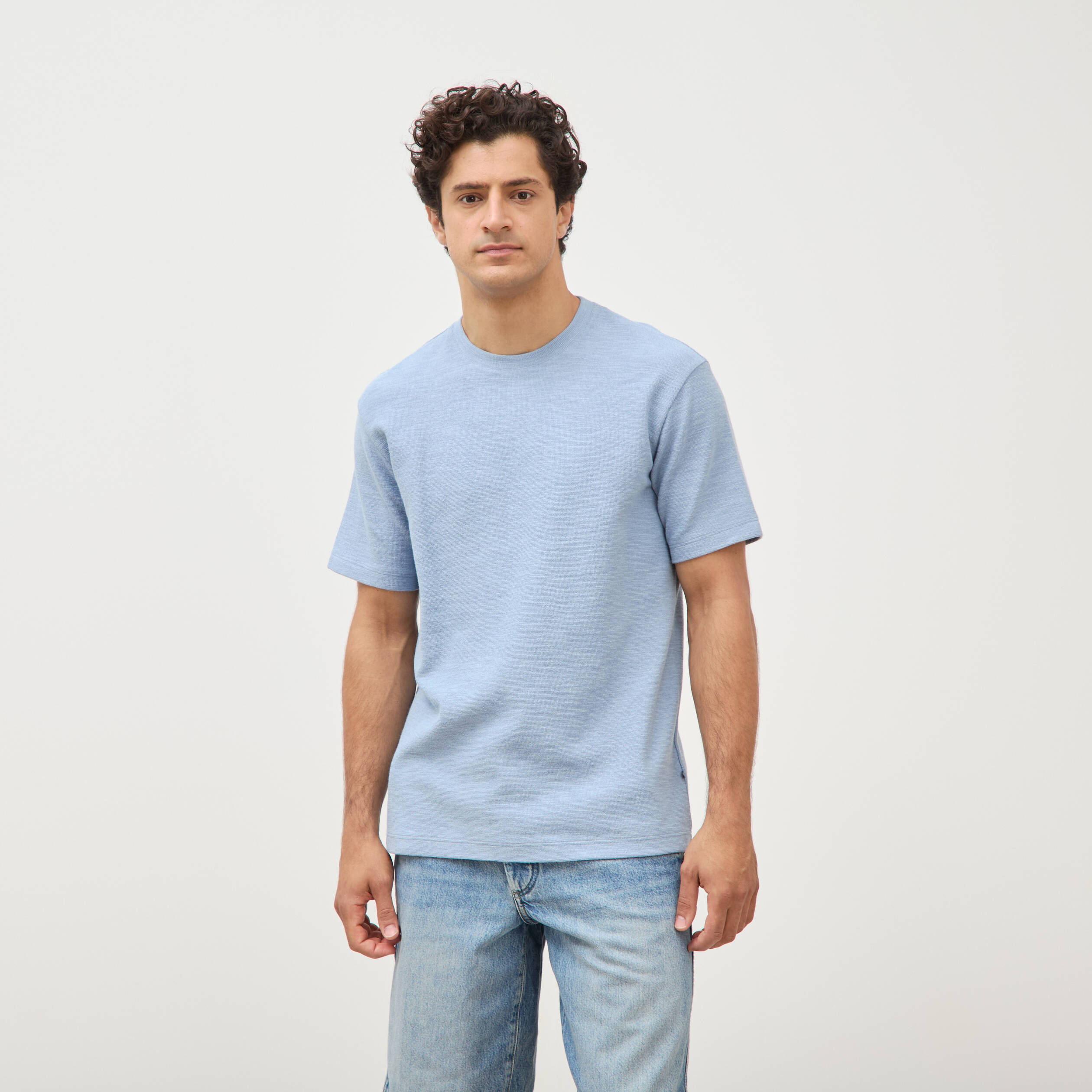 T-shirt manches courtes bleu gris homme