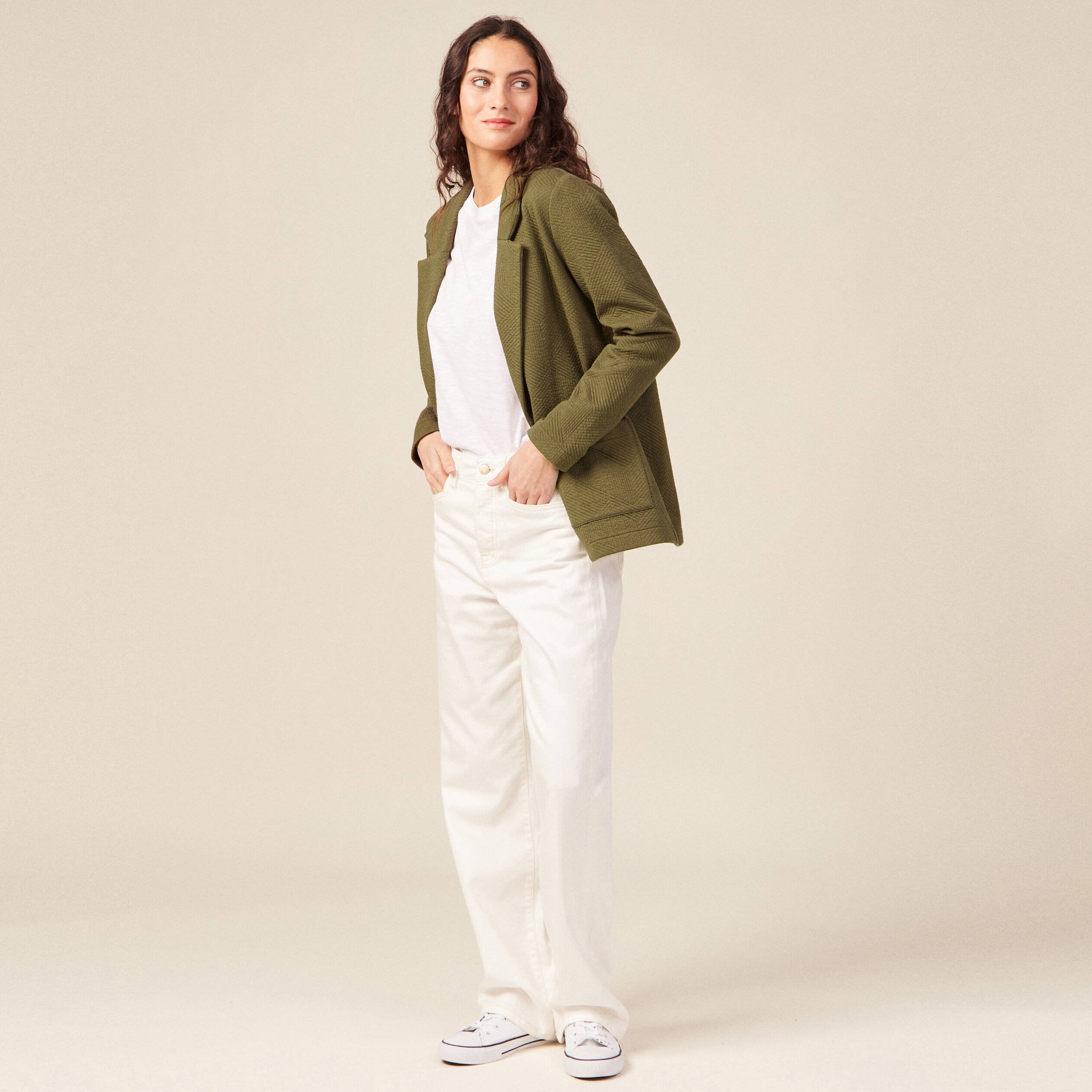 gilet manches longues vert kaki femme Gilet manches longues vert kaki femme