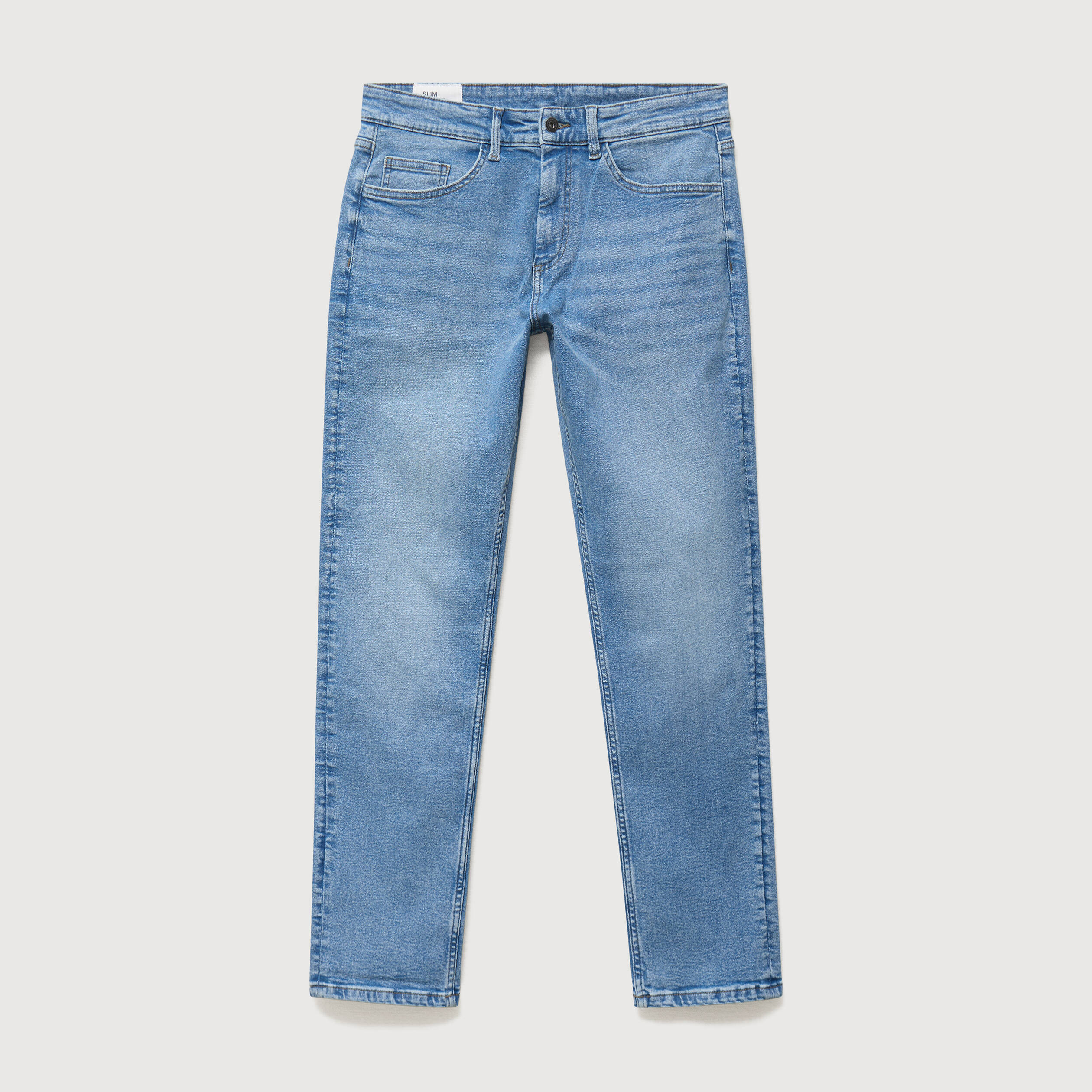 Jeans slim longueur 32 denim bleach homme