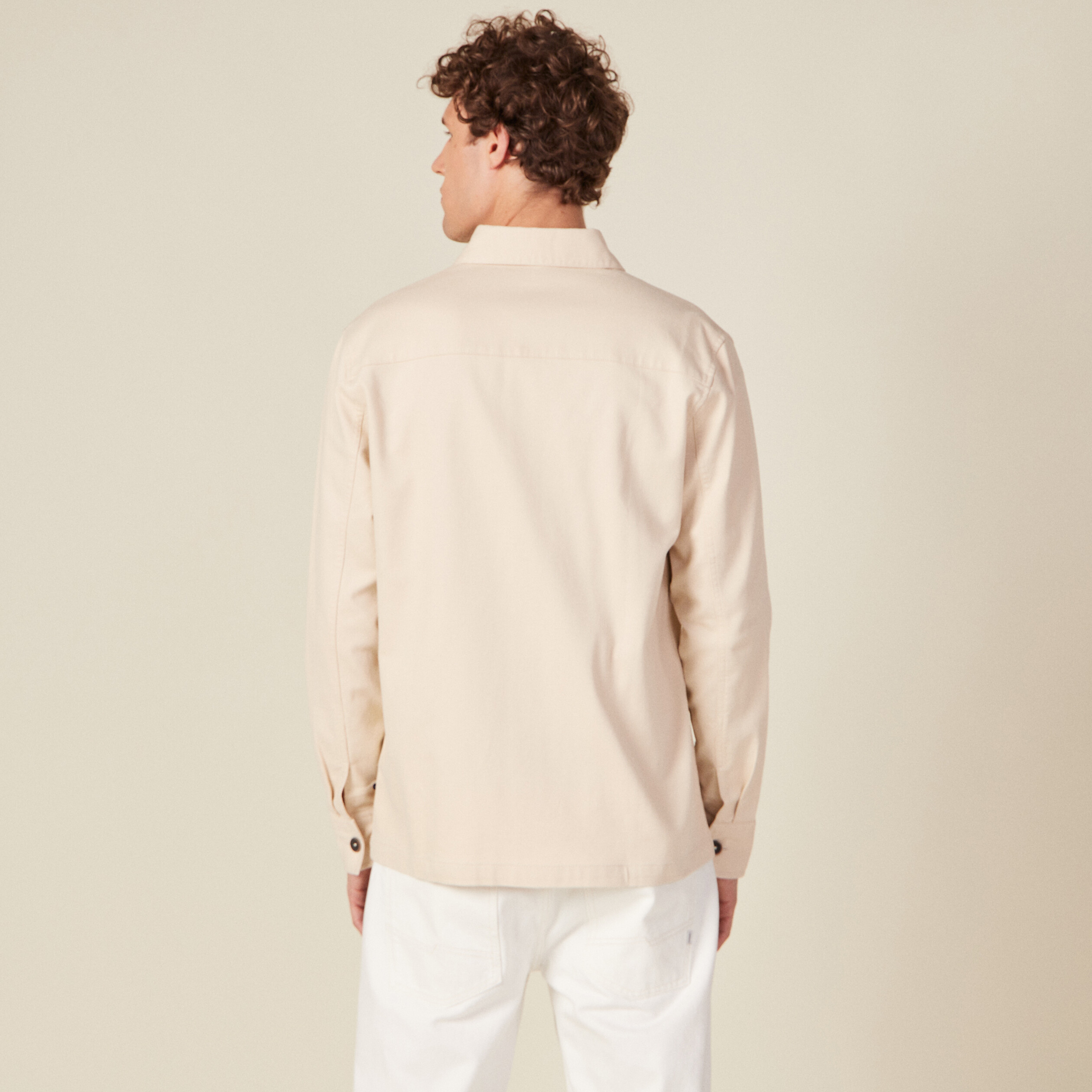 surchemise manches longues beige homme Surchemise manches longues beige homme