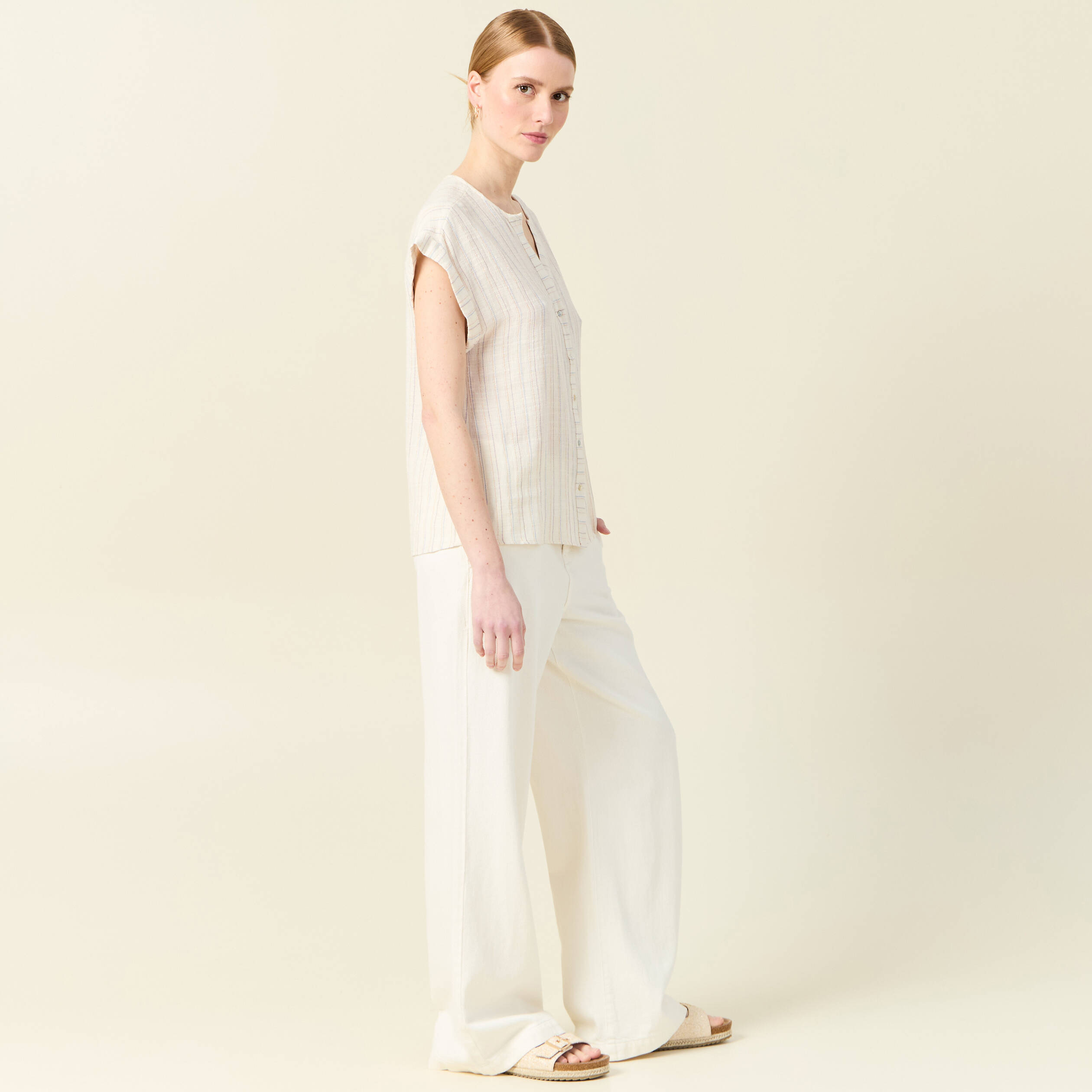 chemise manches courtes creme femme Chemise manches courtes creme femme
