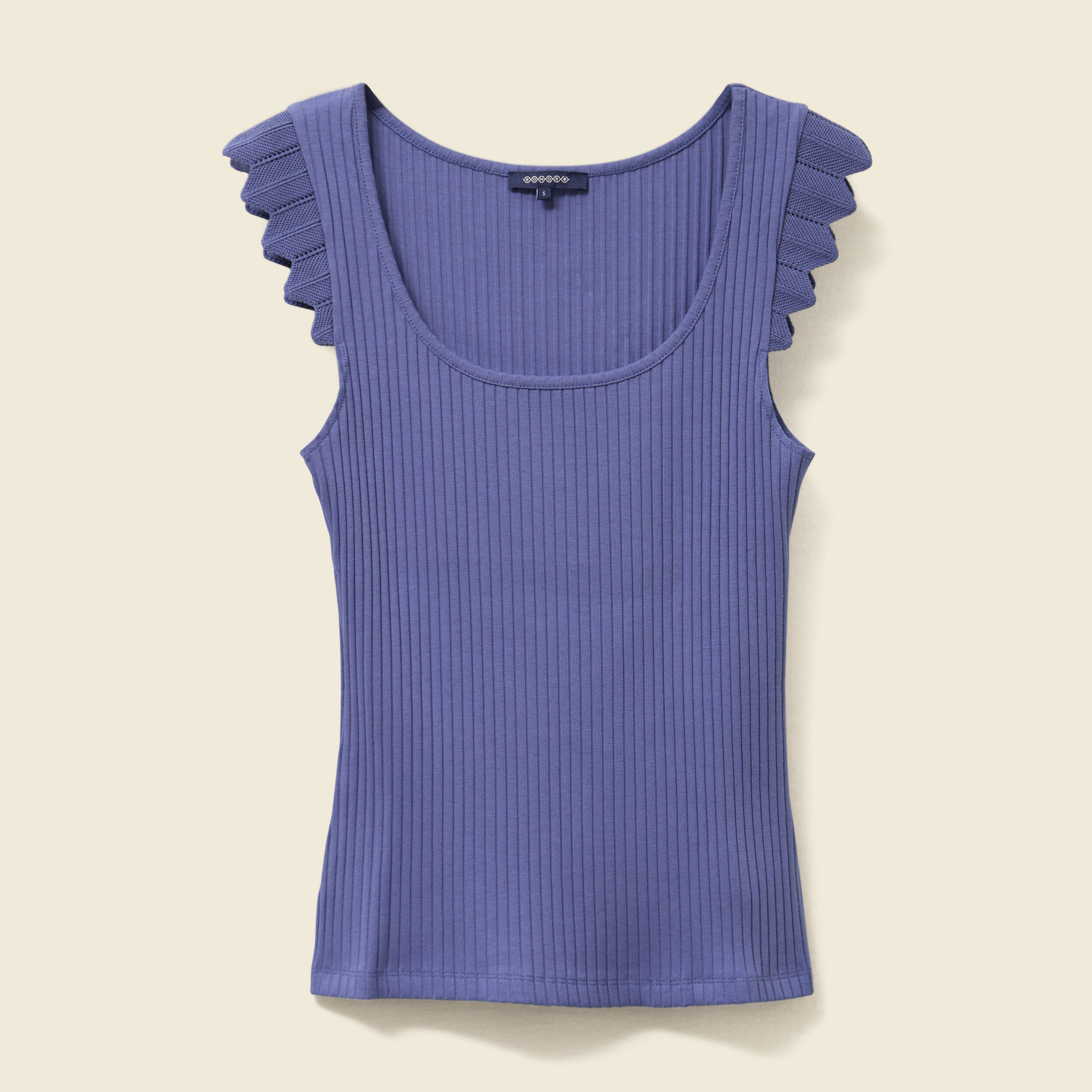 debardeur bretelles larges bleu gris femme Débardeur bretelles larges bleu gris femme