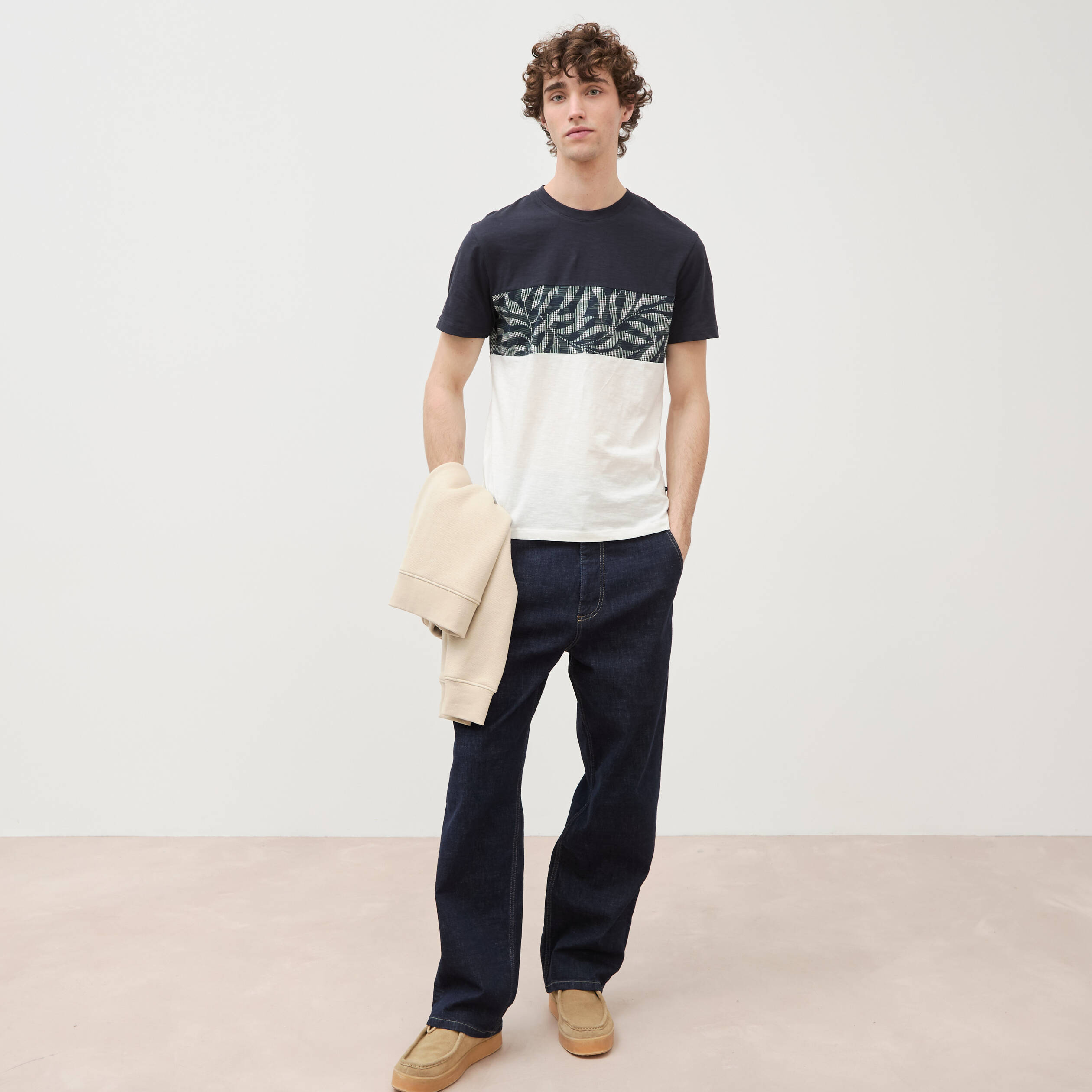 T-shirt manches courtes bleu marine homme