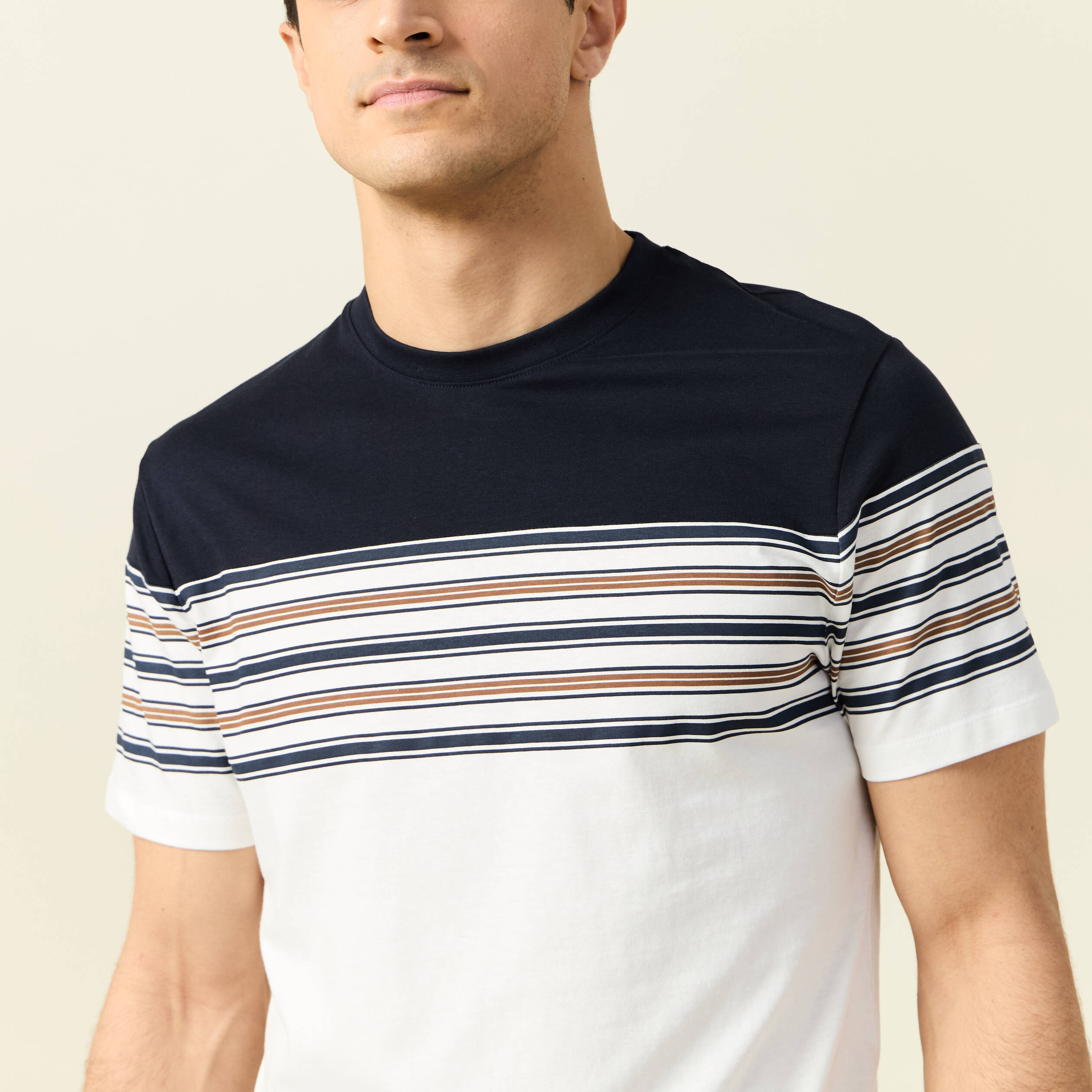 t shirt manches courtes marron fonce homme T-shirt manches courtes marron foncé homme
