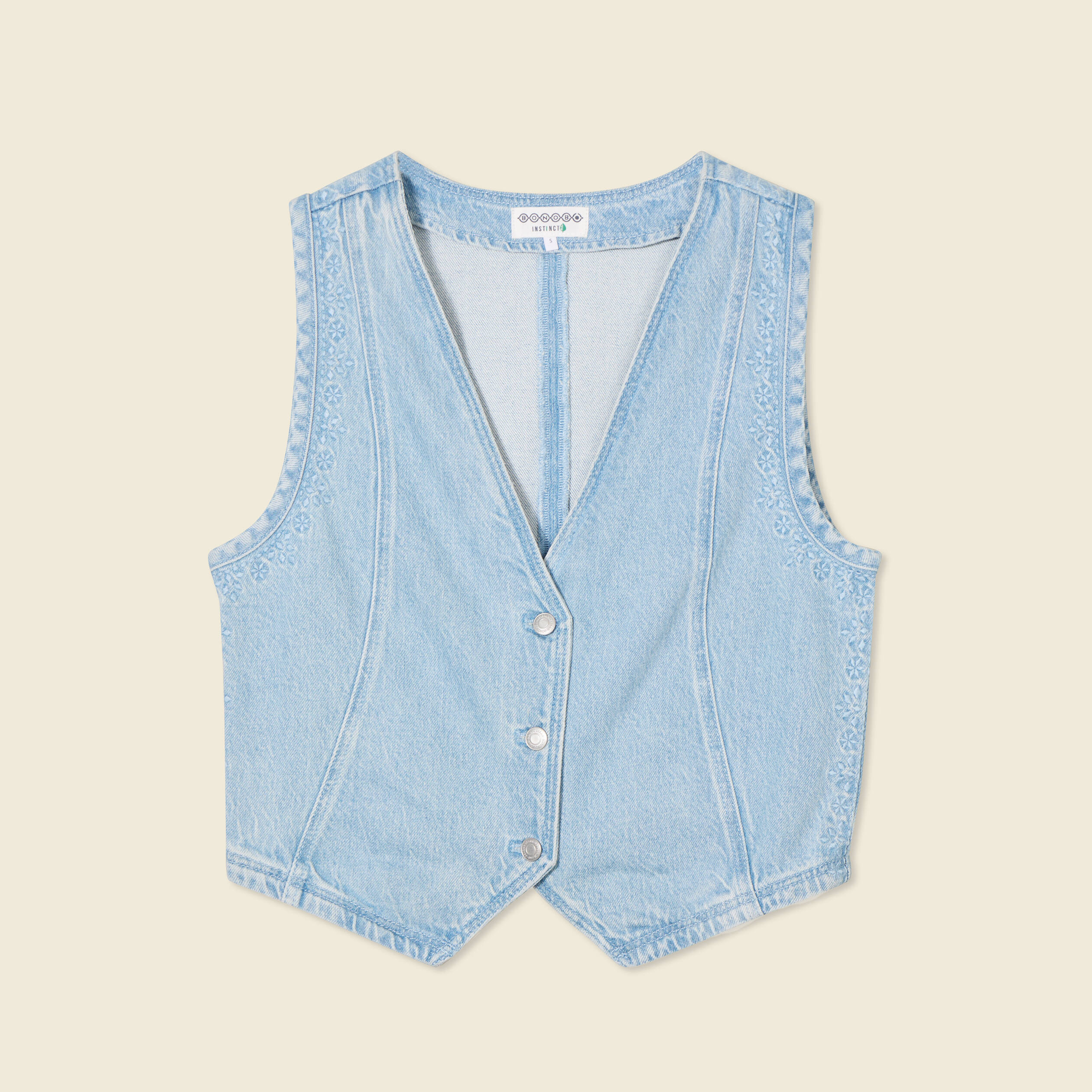veston sans manches en jean denim used femme Veston sans manches en jean denim used femme